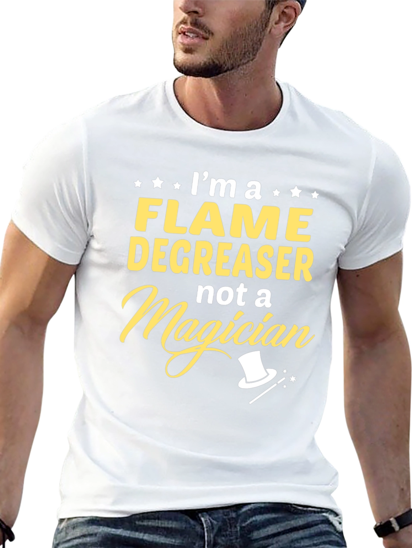Flame Degreaser T-Shirt - Not a Magician Funny Tee