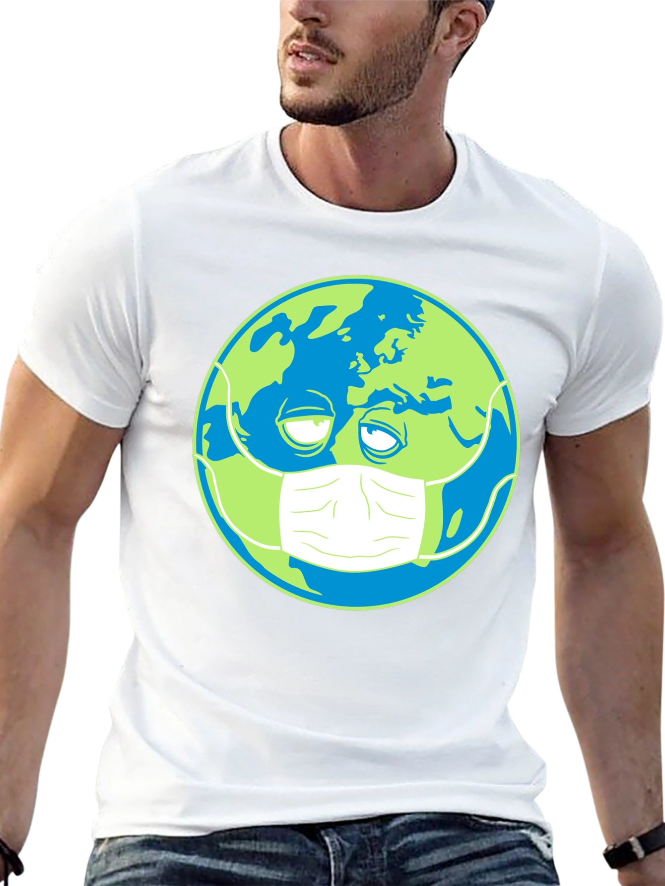 Earth Wearing Mask Graphic Tee