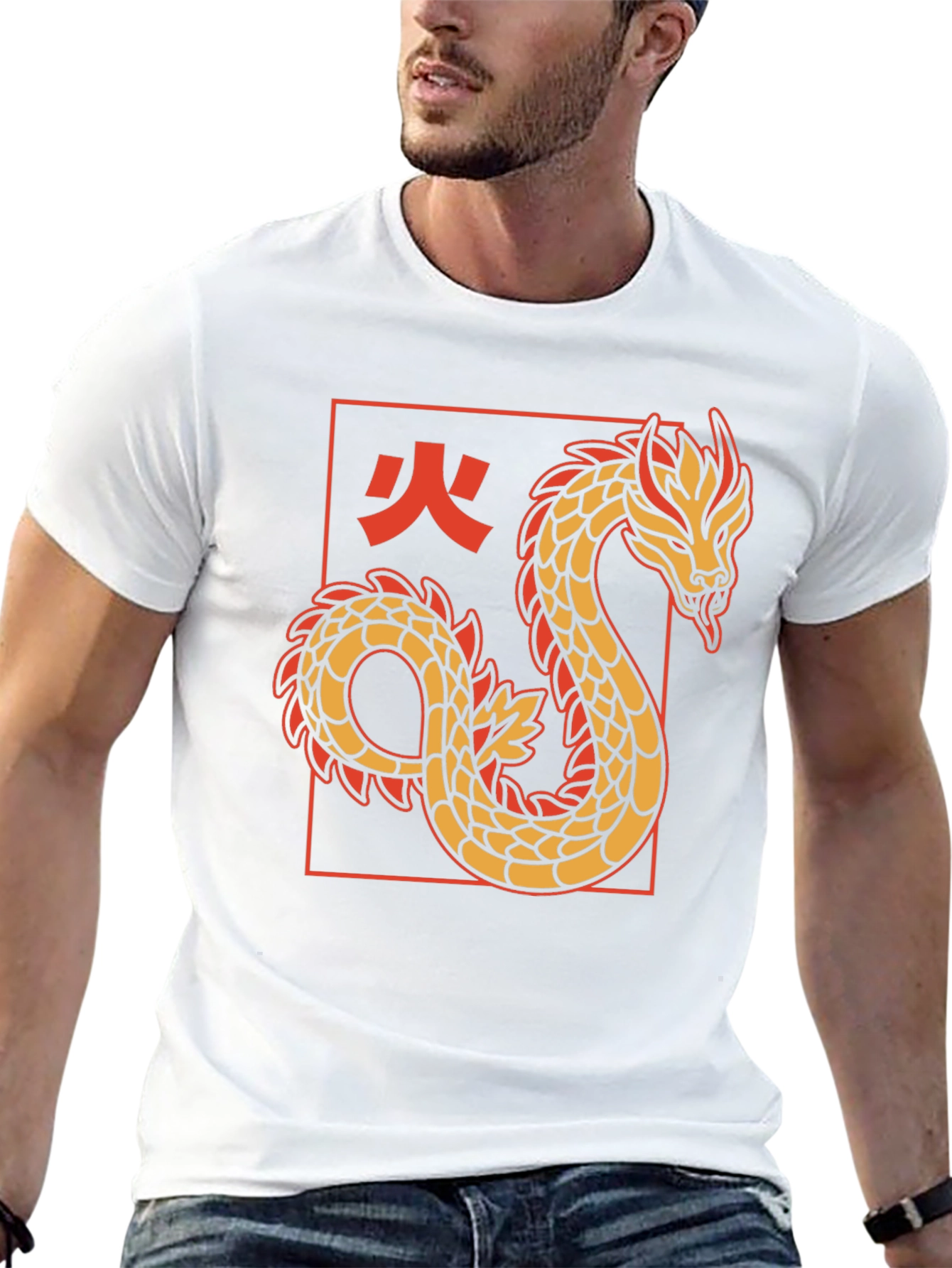 Dragon Graphic Tee - Black Cotton T-Shirt
