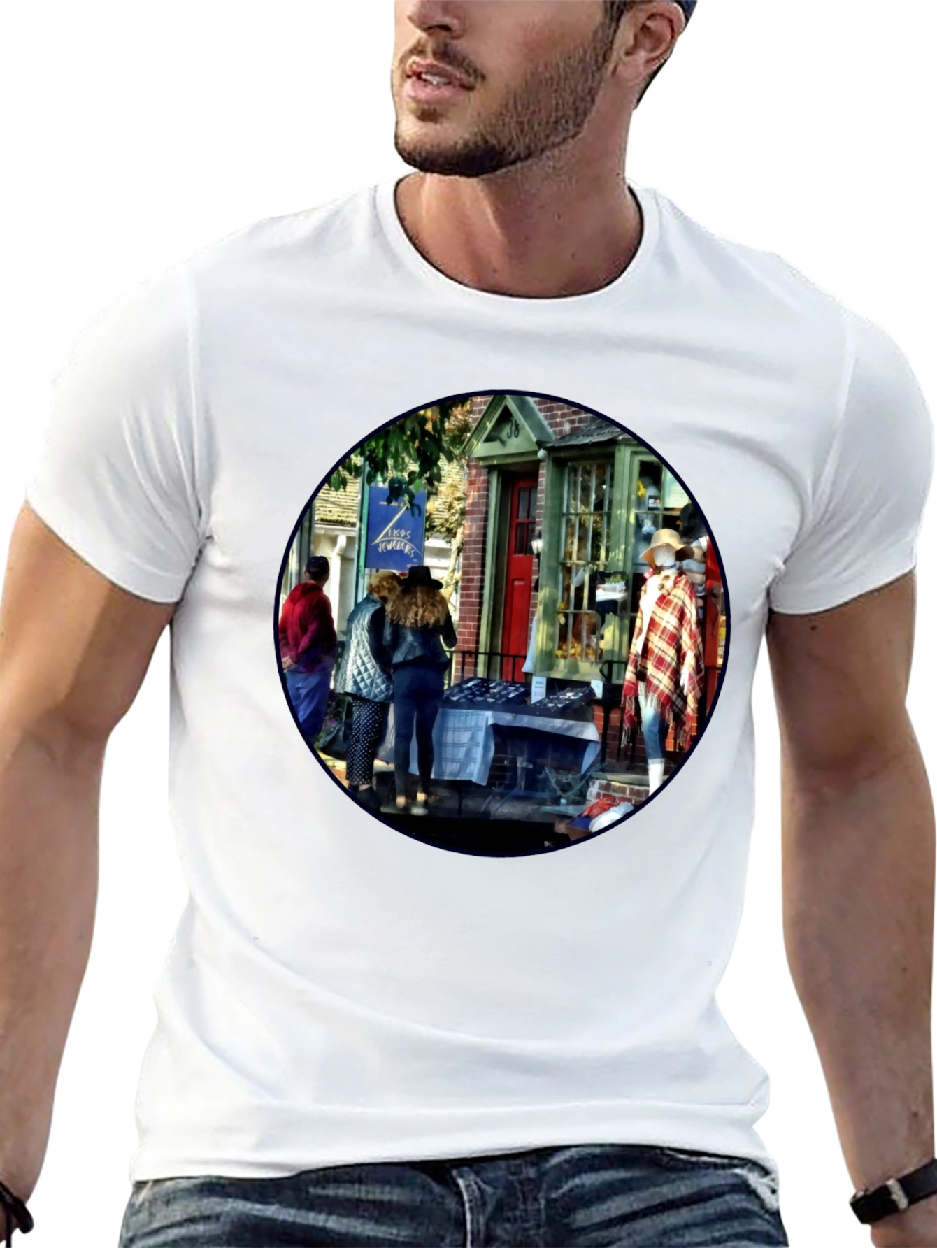 Street Fair Graphic Tee - Black Cotton T-Shirt