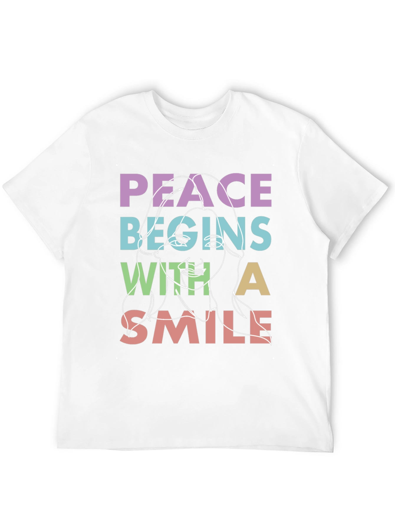 Peace Begins With A Smile Graphic T-Shirt