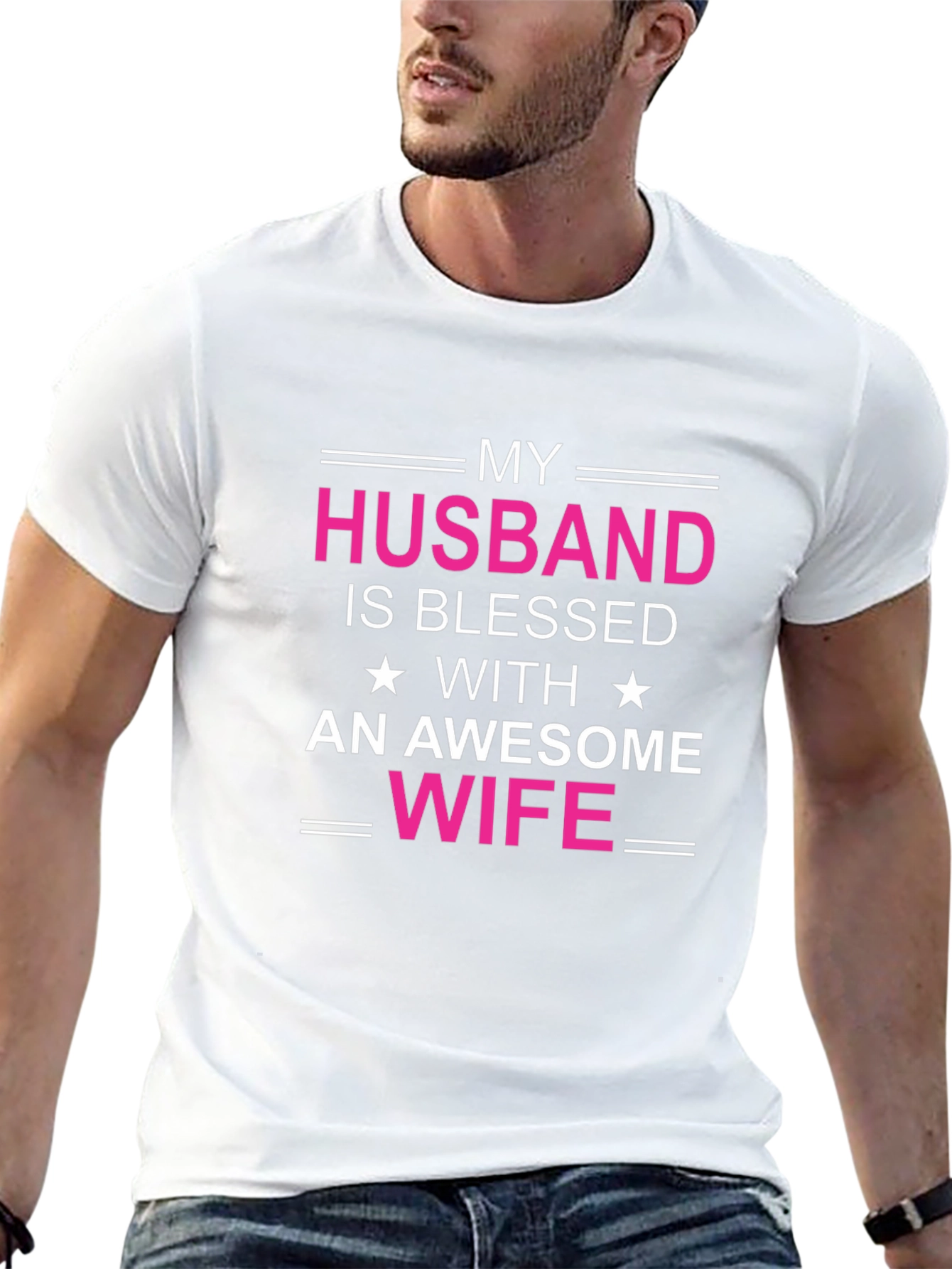 Husband Blessed with Awesome Wife Graphic T-Shirt