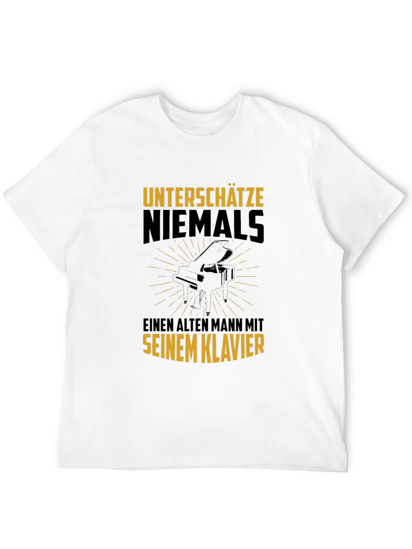 Never Underestimate Old Man Piano T-Shirt
