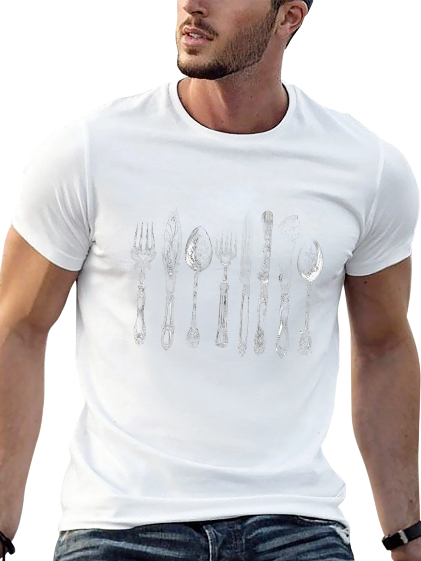 Utensil Graphic T-Shirt - Black Cotton Tee