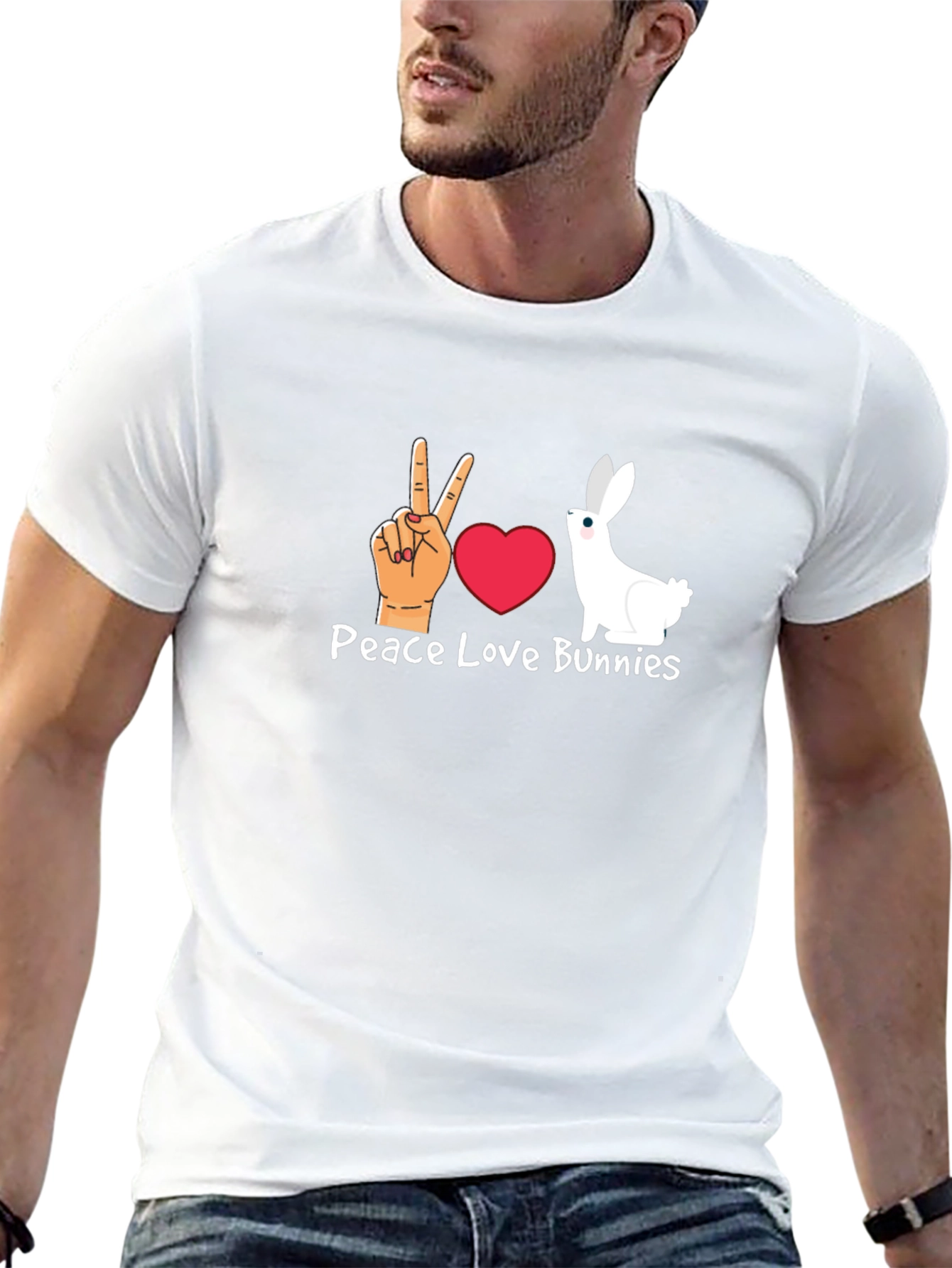Peace Love Bunnies Graphic T-Shirt