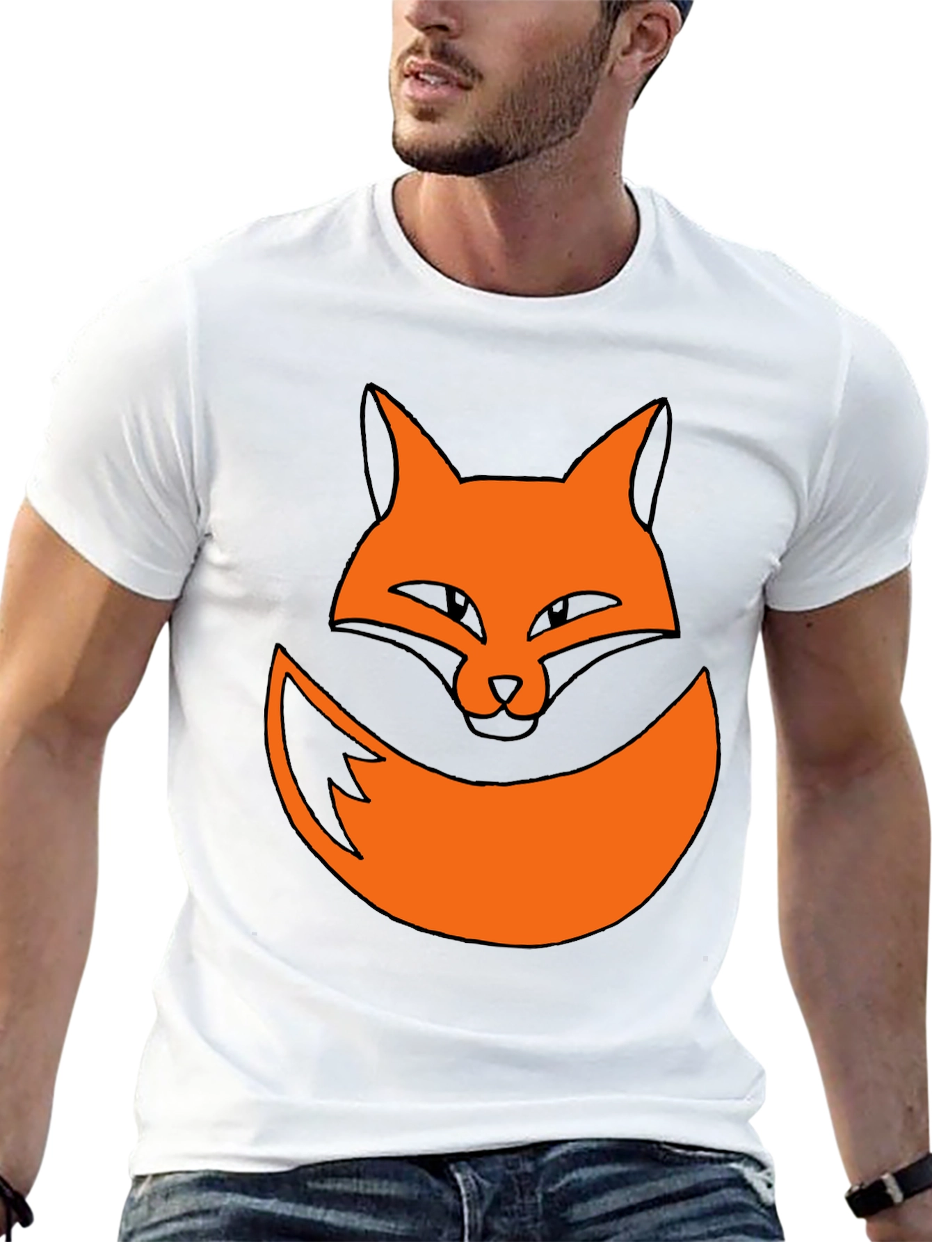 Fox Graphic Tee - Black Cotton Casual Shirt