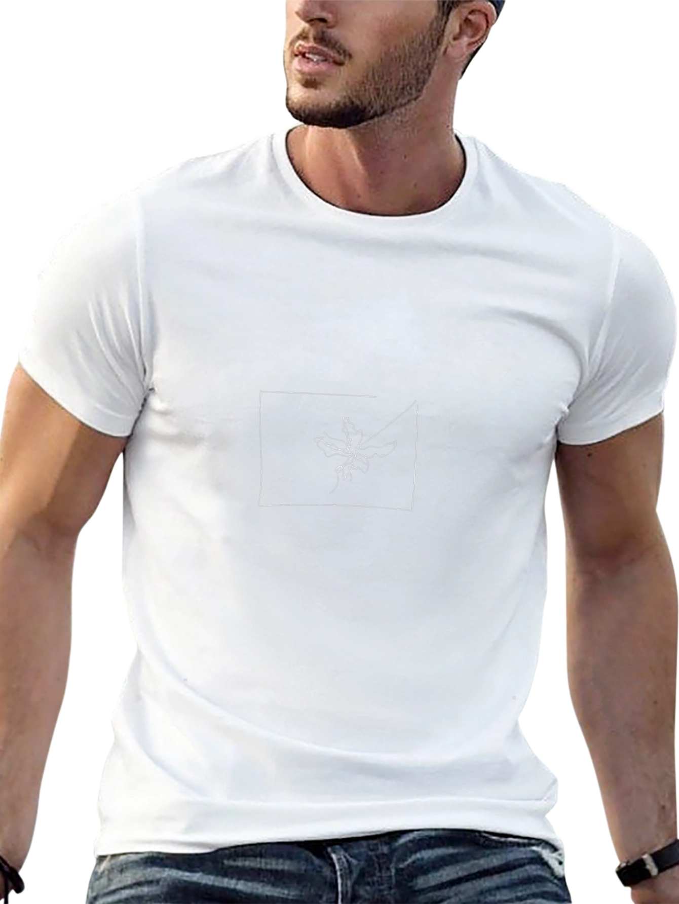 Minimalist Plant Graphic Black T-Shirt