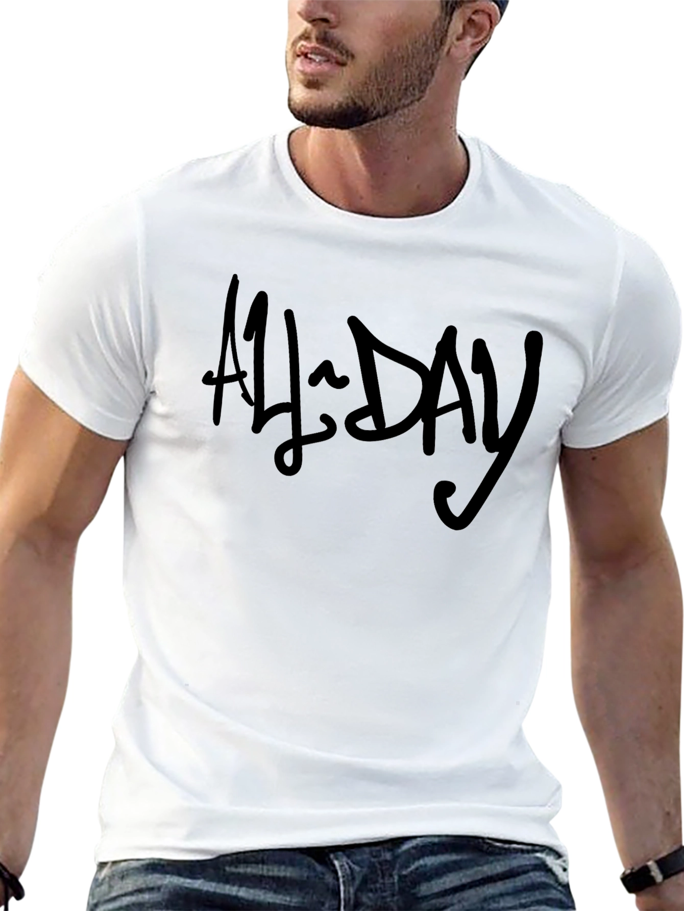 All Day Black Graphic T-Shirt