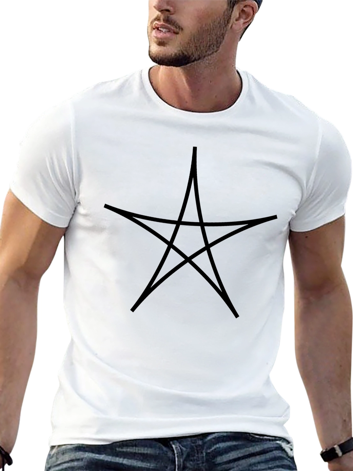 Occult Star Graphic Tee - Black Cotton Blend
