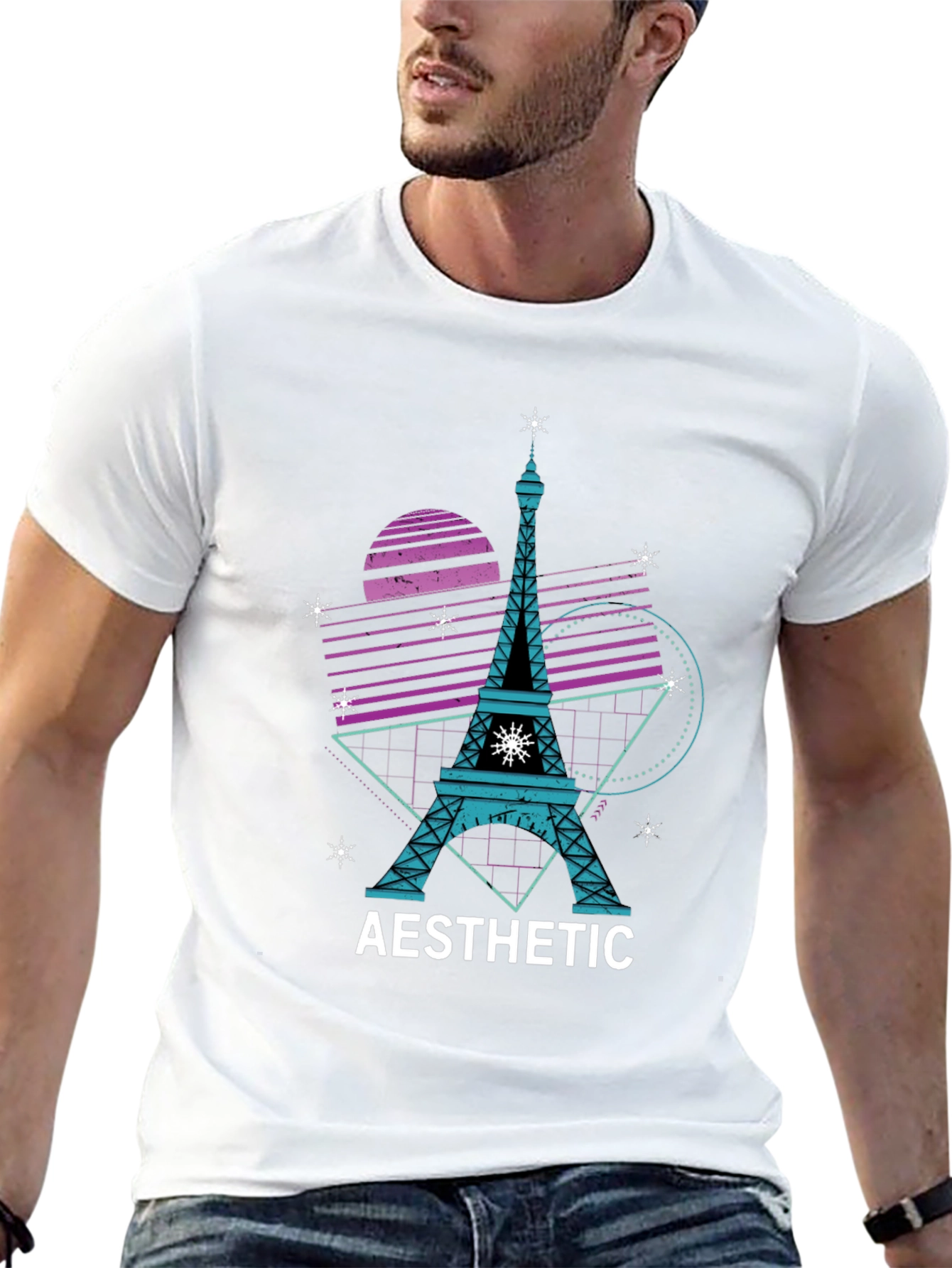Aesthetic Eiffel Tower Black T-Shirt