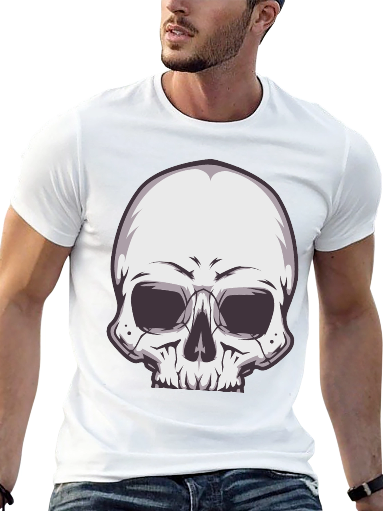 Skull Graphic Tee - Stylish Black T-Shirt