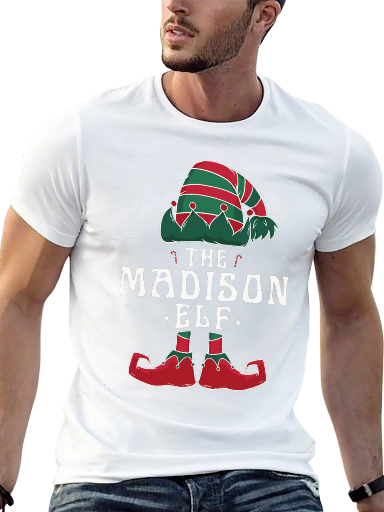 Madison Elf Christmas T-Shirt - Festive Holiday Apparel