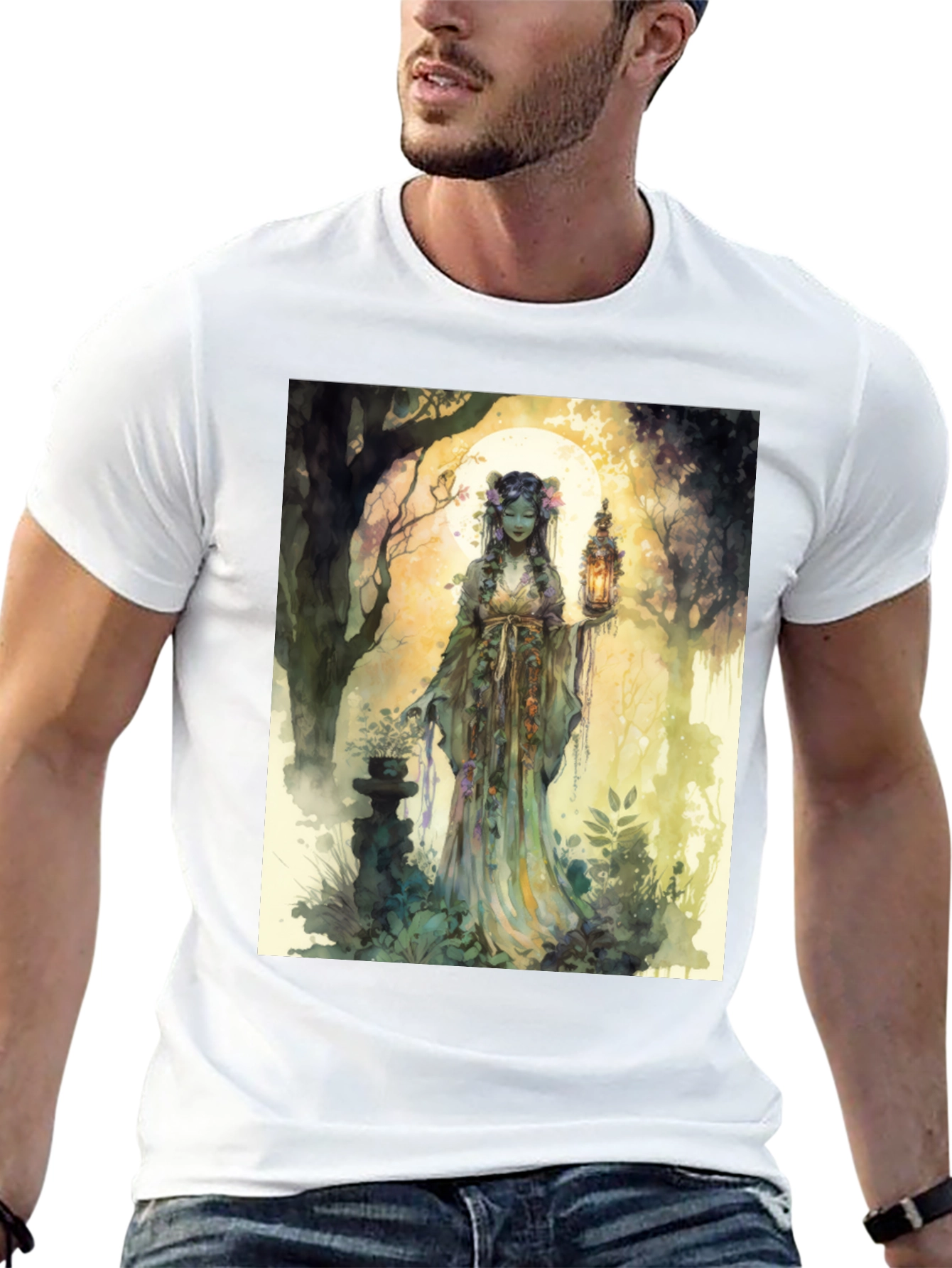 Enchanted Forest T-Shirt: Mystic Garden Design