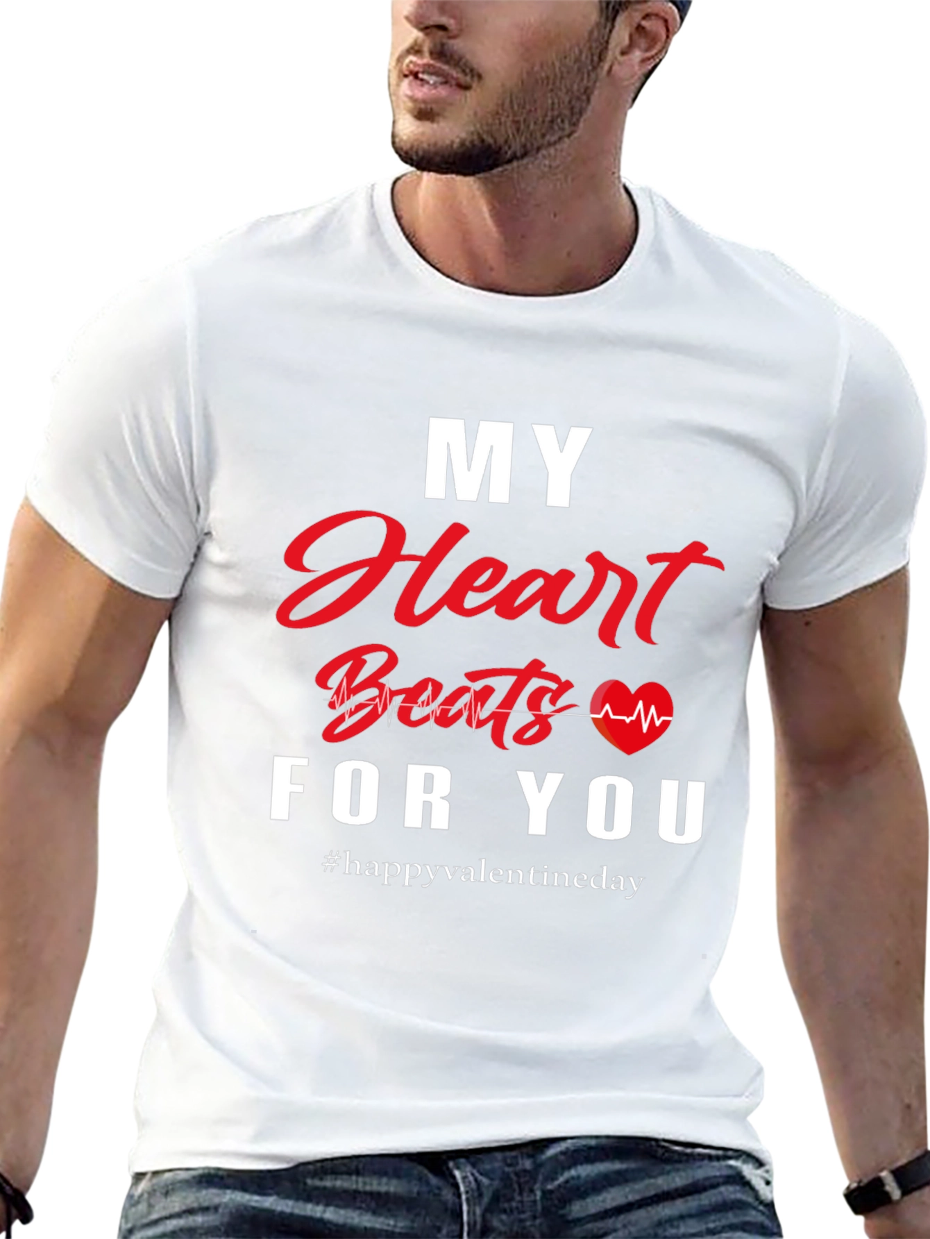 My Heart Beats For You Valentines Day T-Shirt
