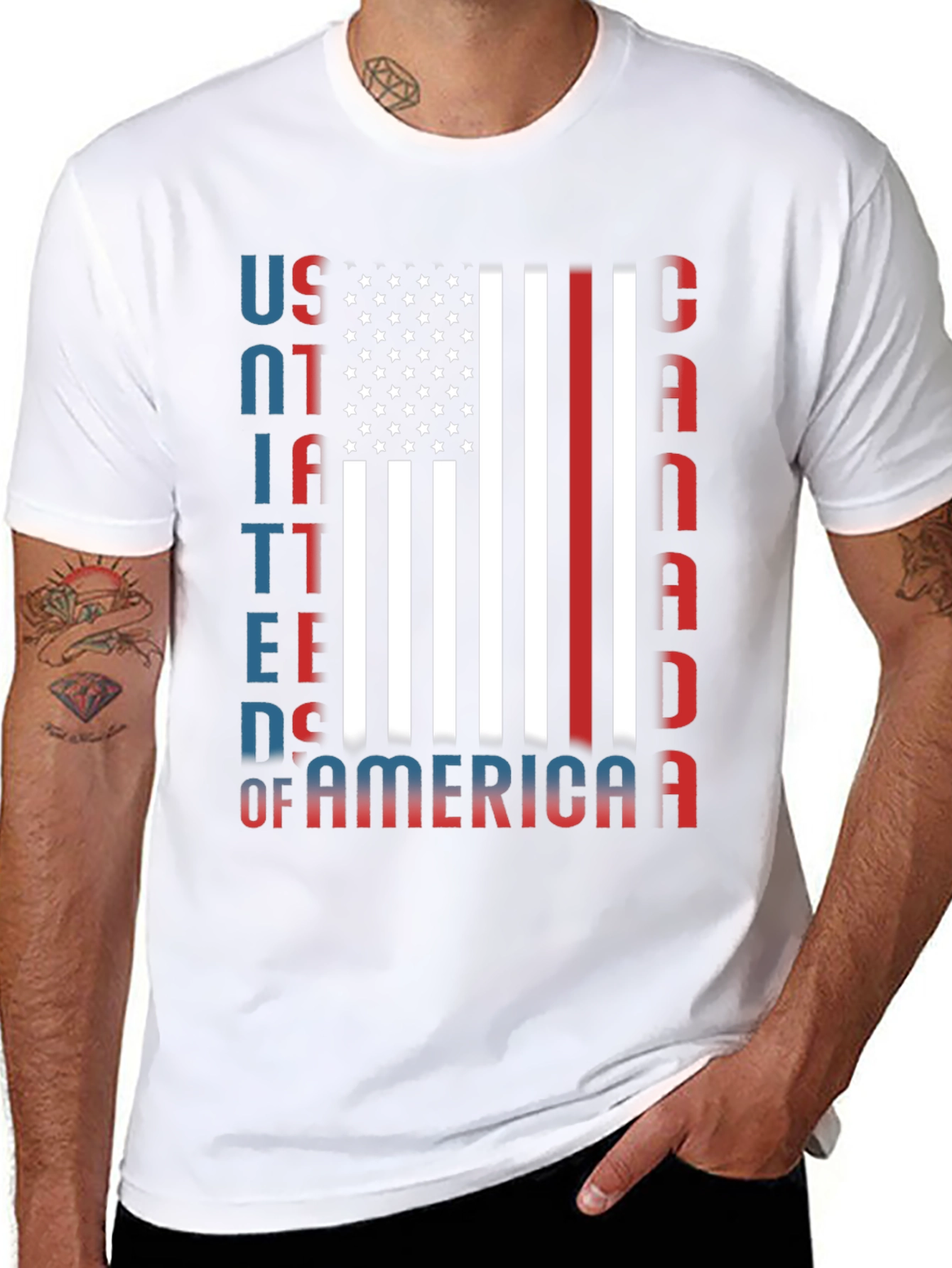 USA Canada Patriotic Graphic Tee