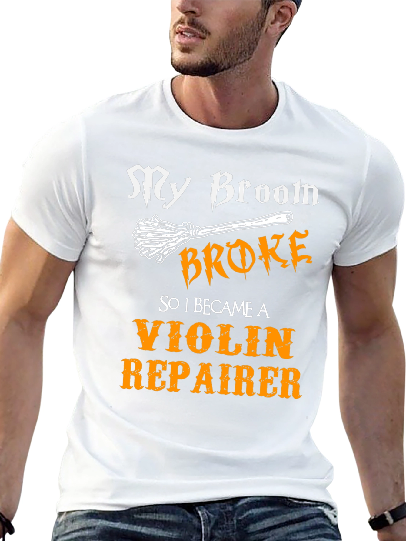 Funny My Broom Broke Violin Repairer T-Shirt
