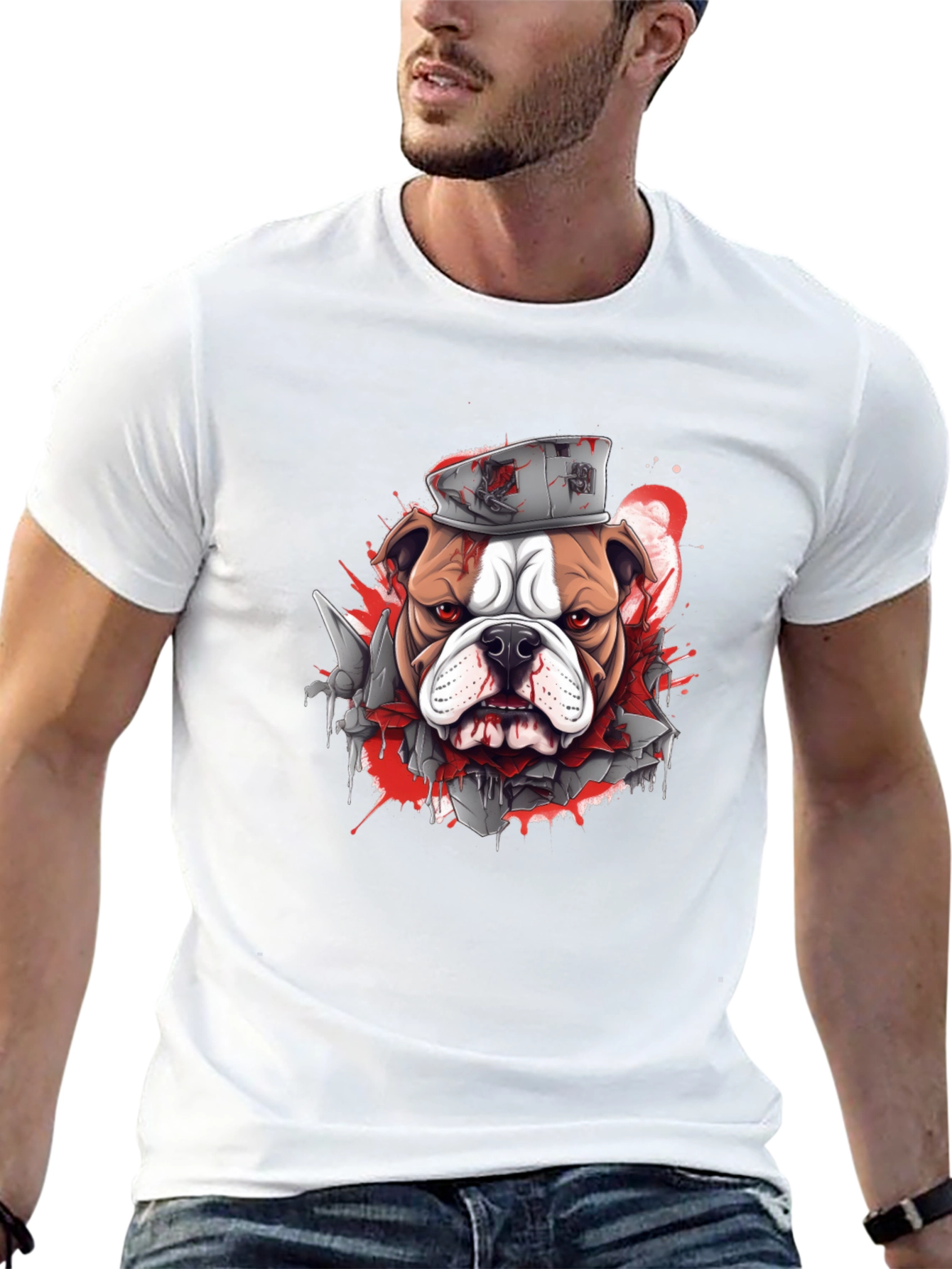 Bulldog Graphic Tee - Edgy Streetwear