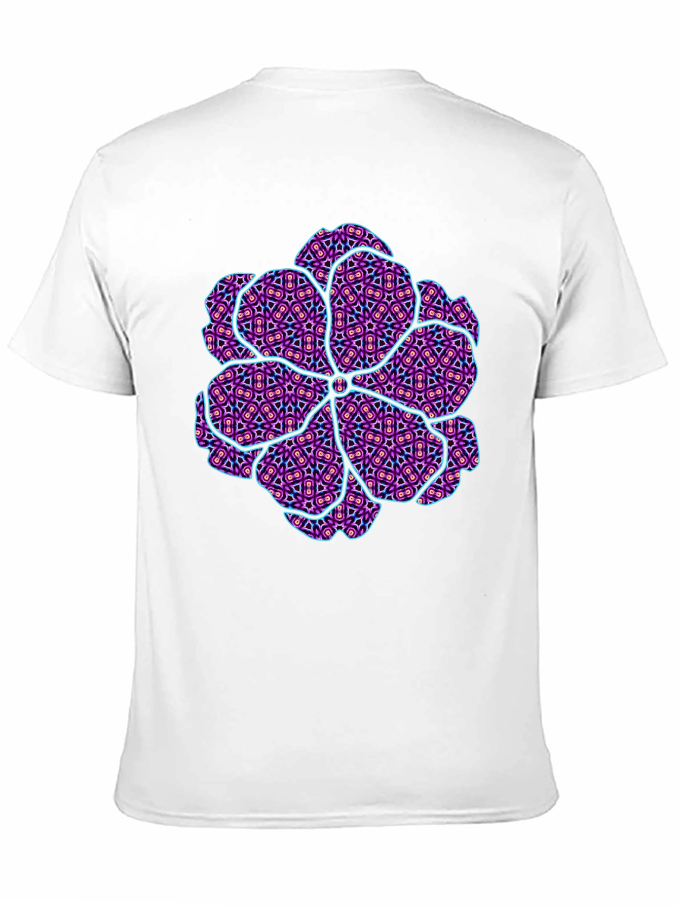 Patterned Flower Graphic Black T-Shirt