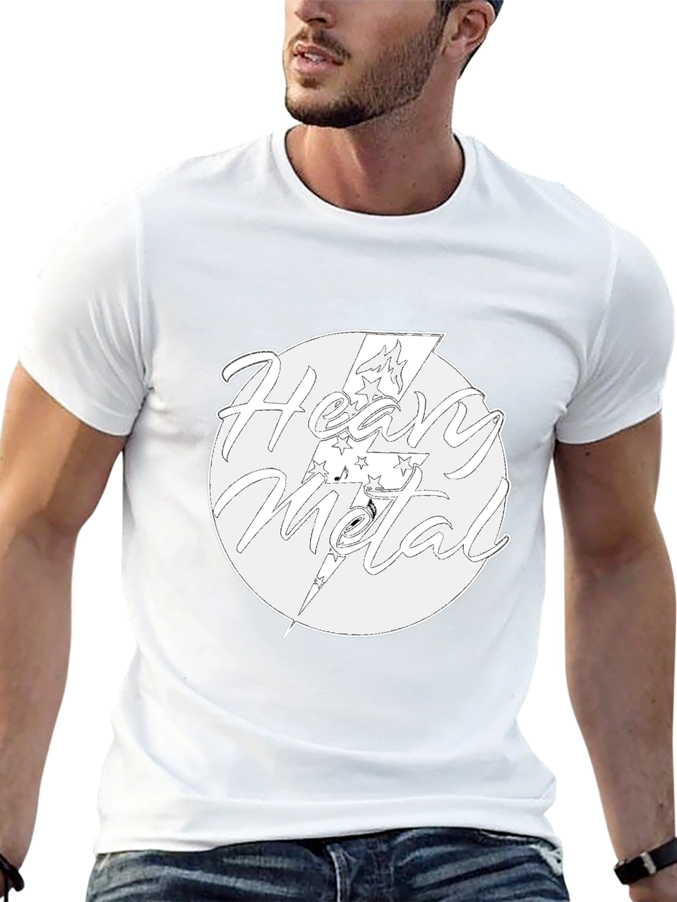 Heavy Metal Graphic Print Black T-Shirt