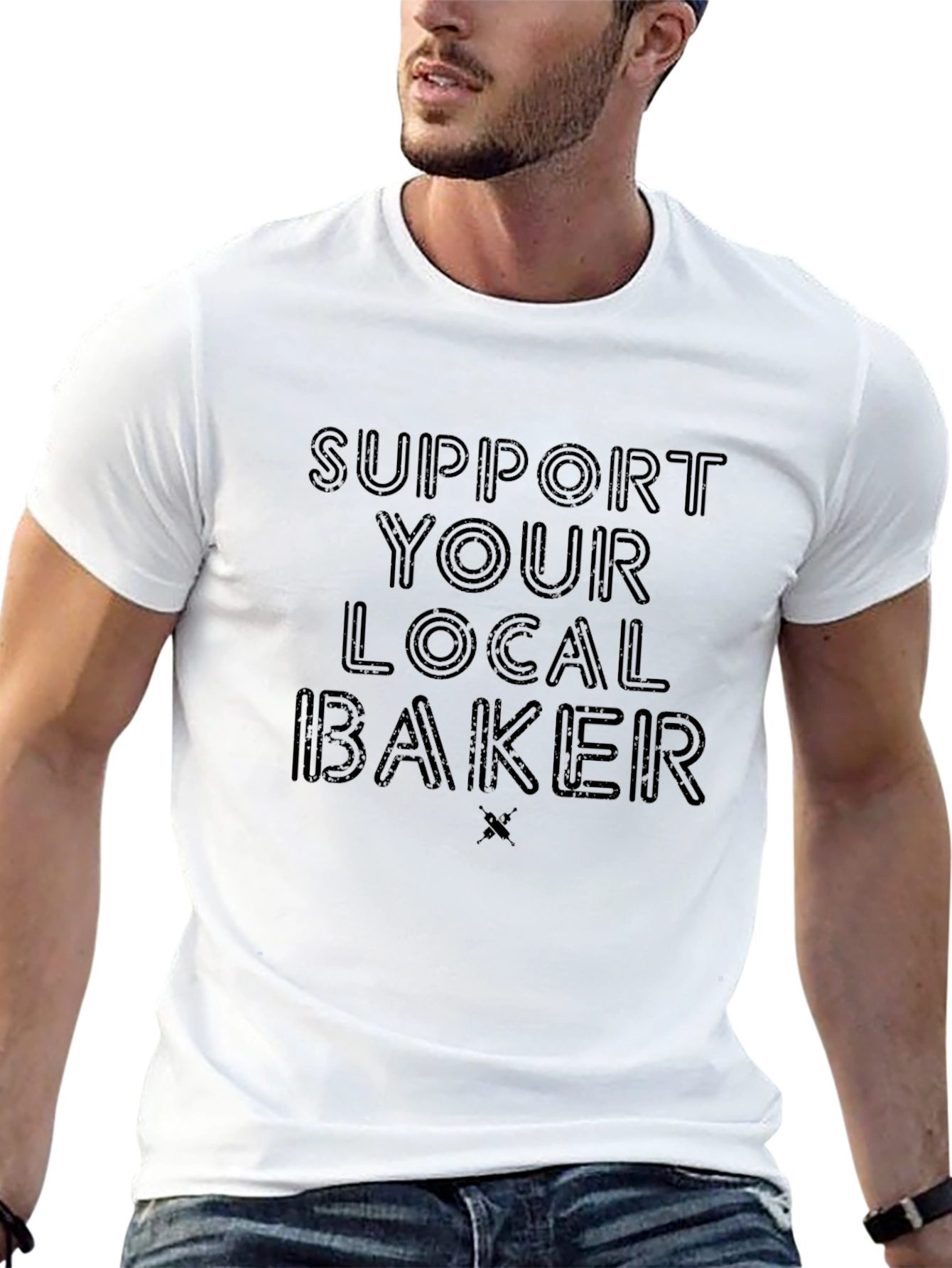 Support Your Local Baker Black Graphic T-Shirt