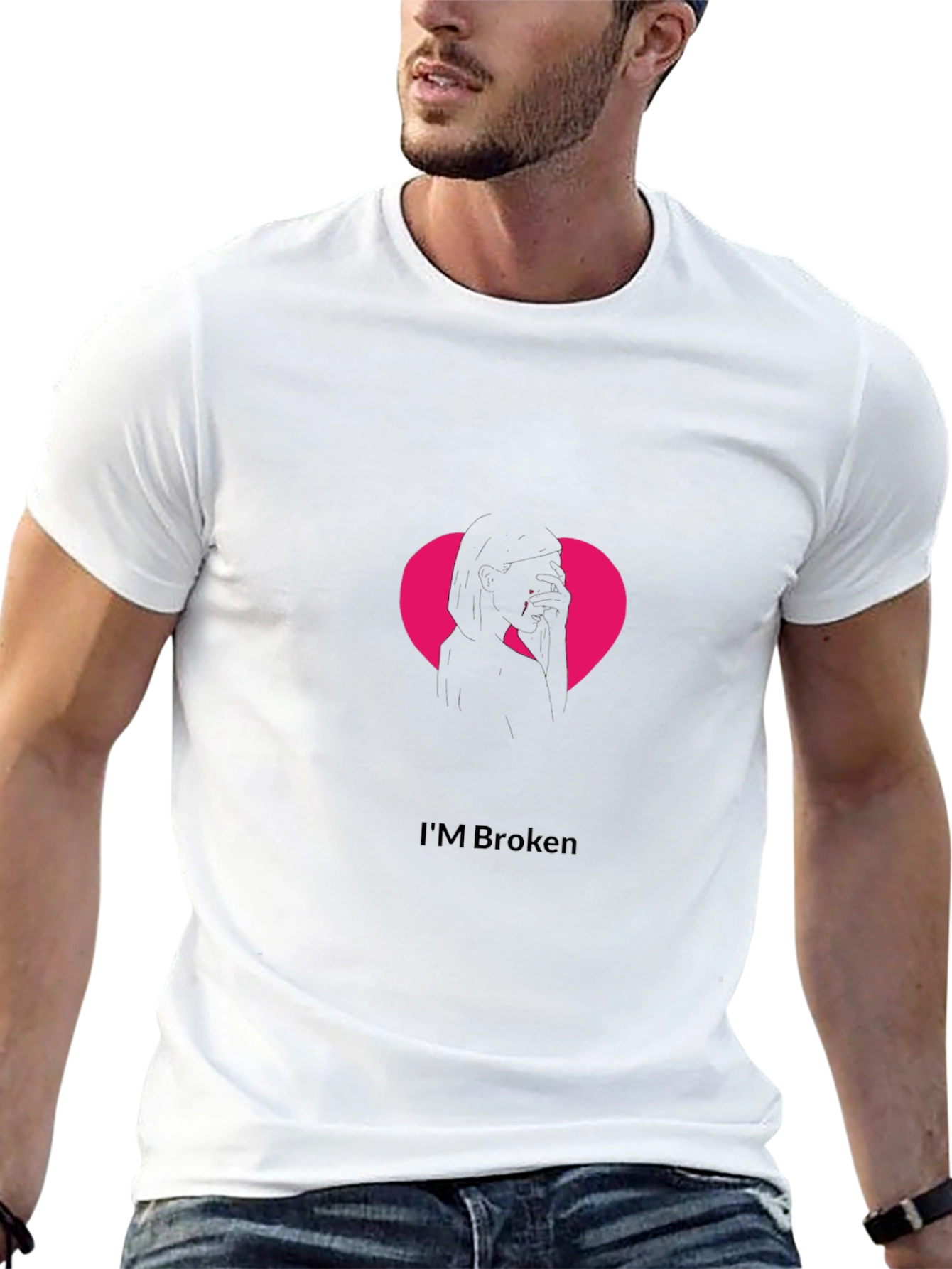 Im Broken Heart Graphic Tee - Trendy Mens T-Shirt
