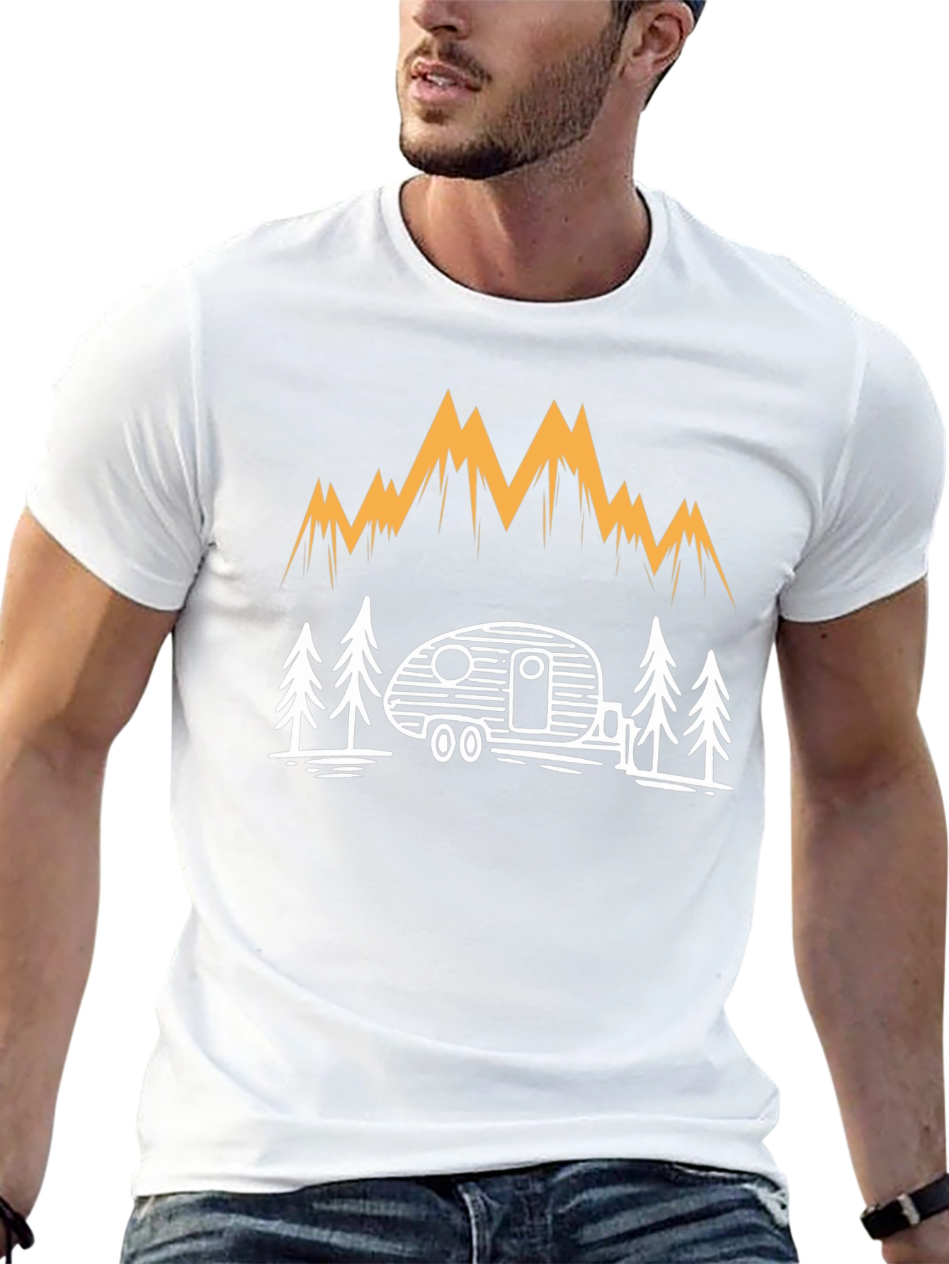 Camping Adventure T-Shirt - Mountain & Camper Design
