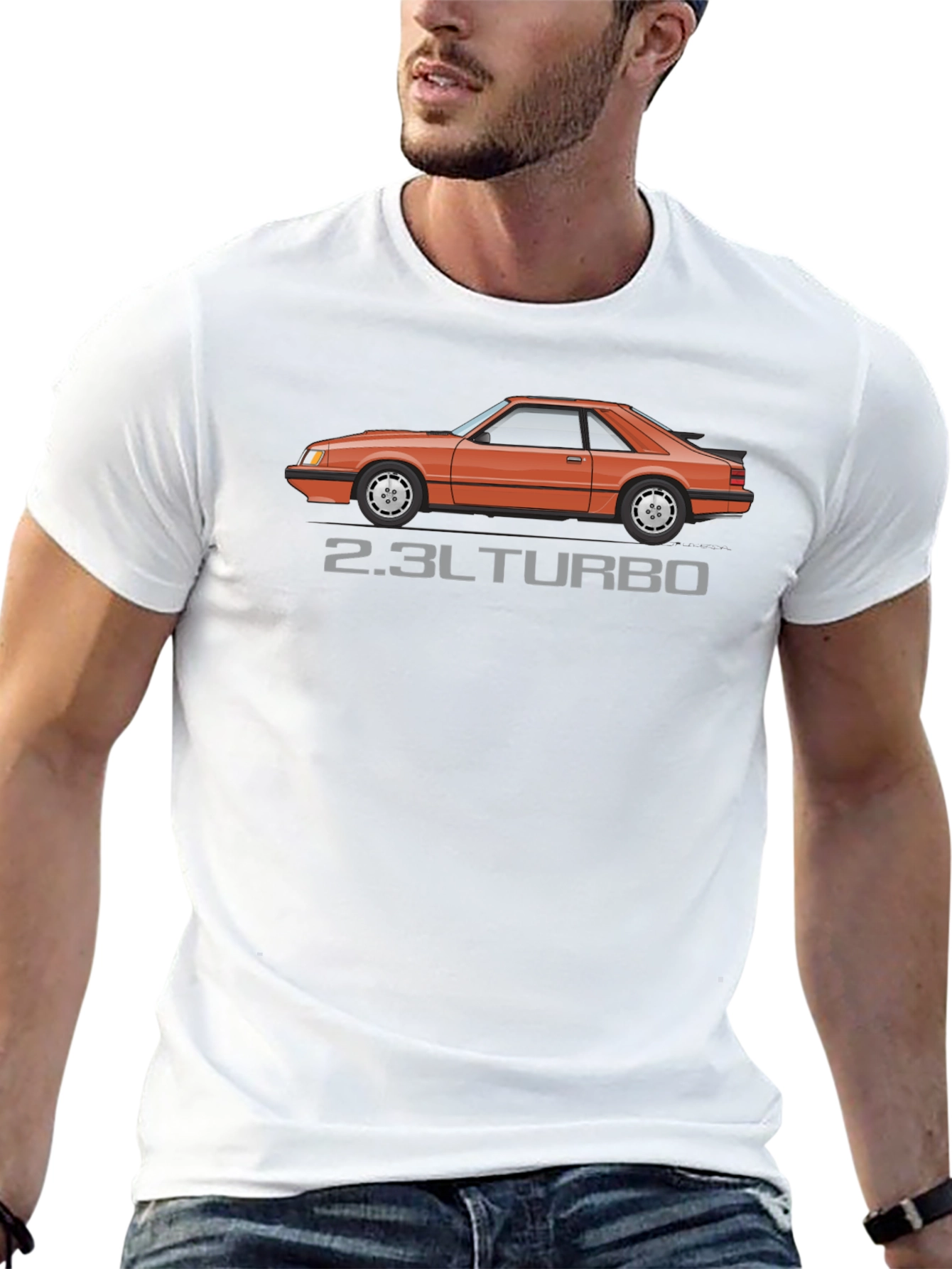 2.3L Turbo Car Graphic Black T-Shirt