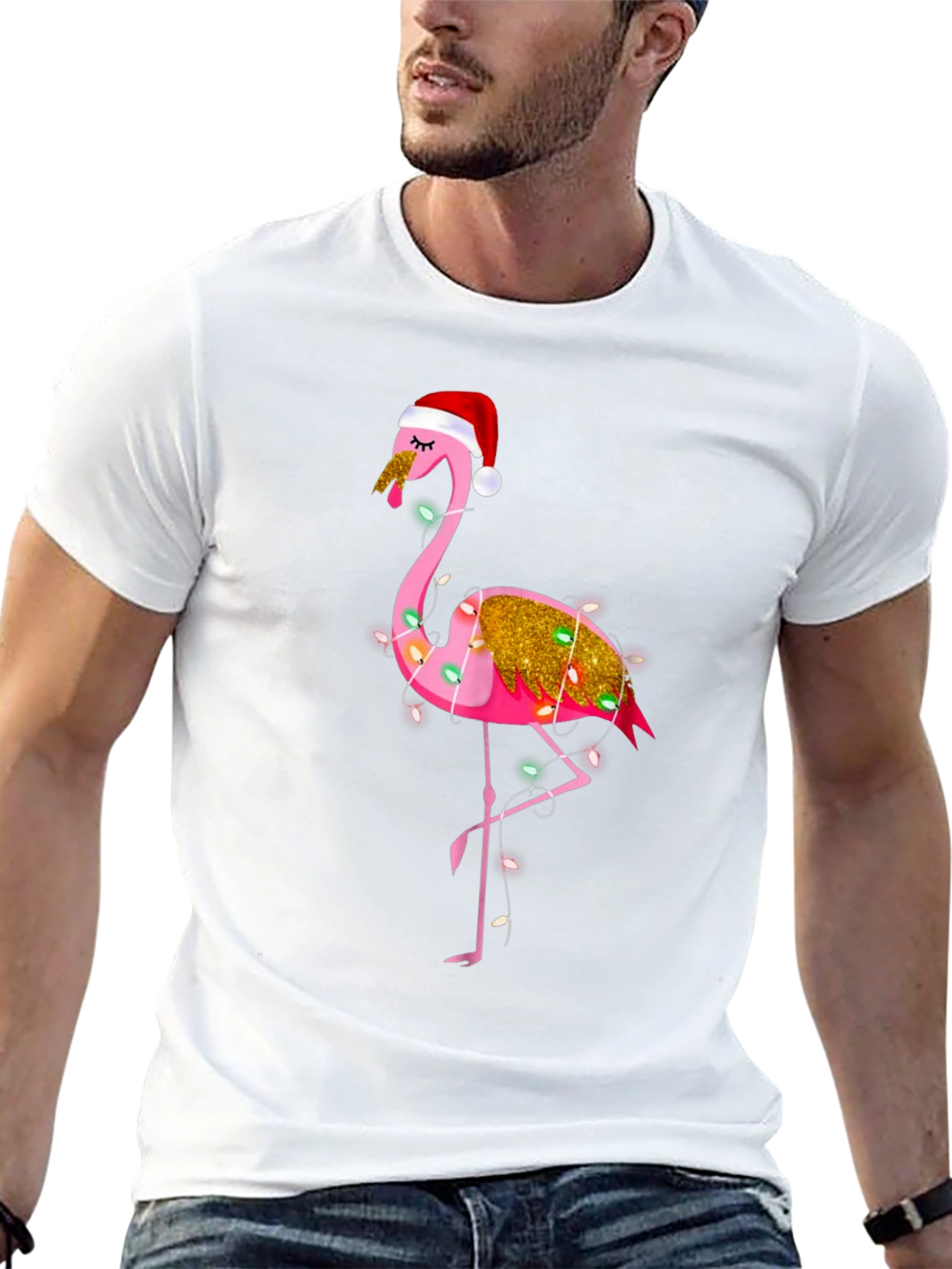 Festive Flamingo Christmas T-Shirt