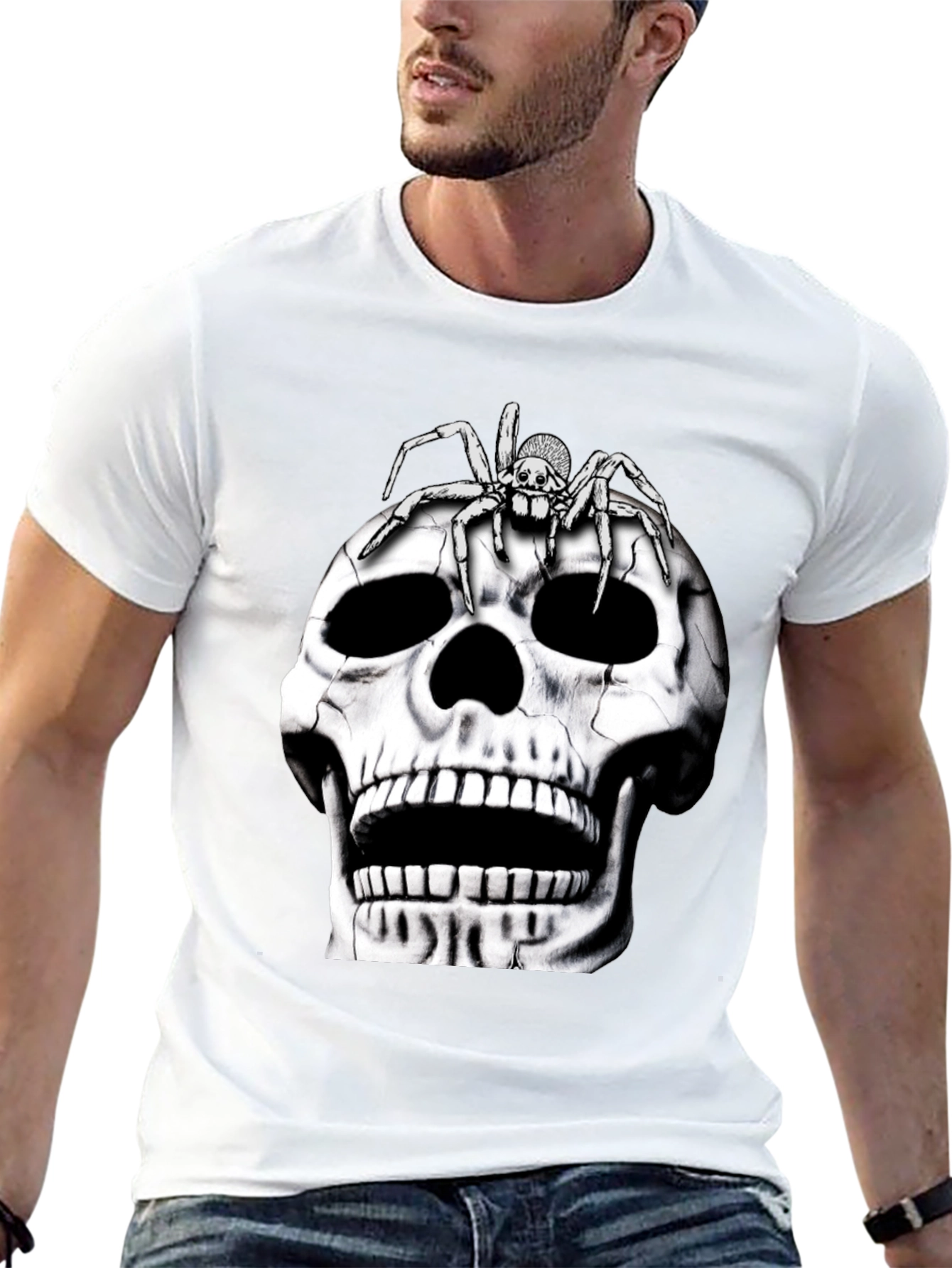 Skull and Spider Graphic T-Shirt