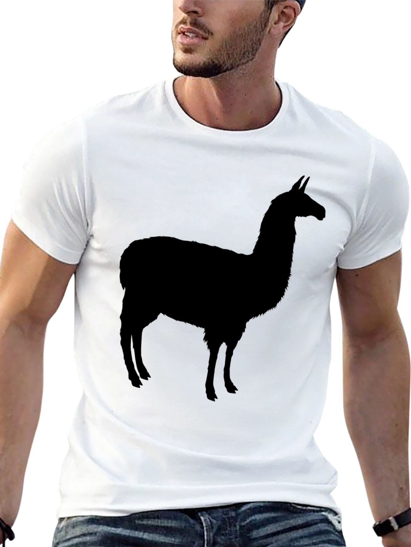 Llama Silhouette Black T-Shirt