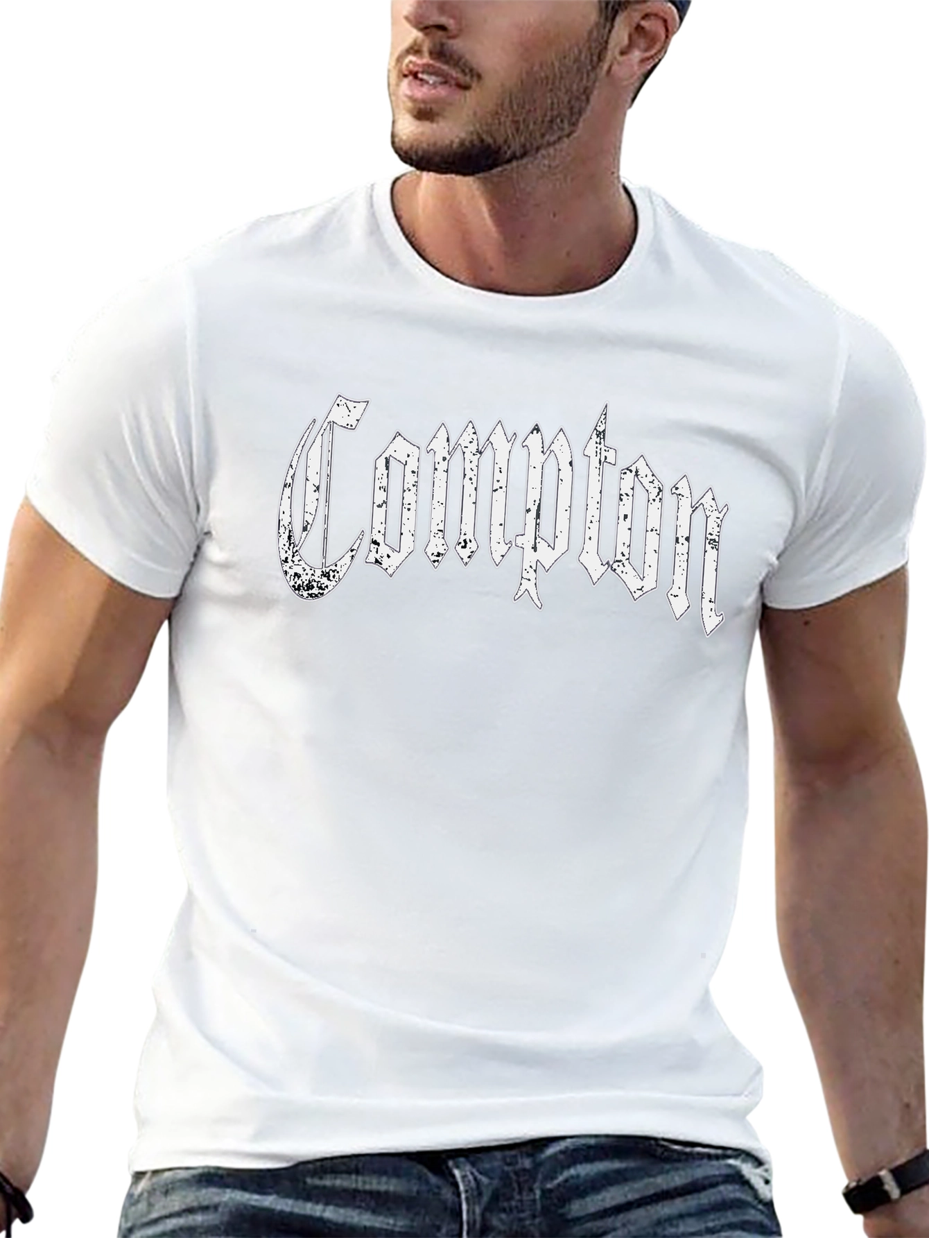 Compton Graphic T-Shirt - Black Cotton Tee