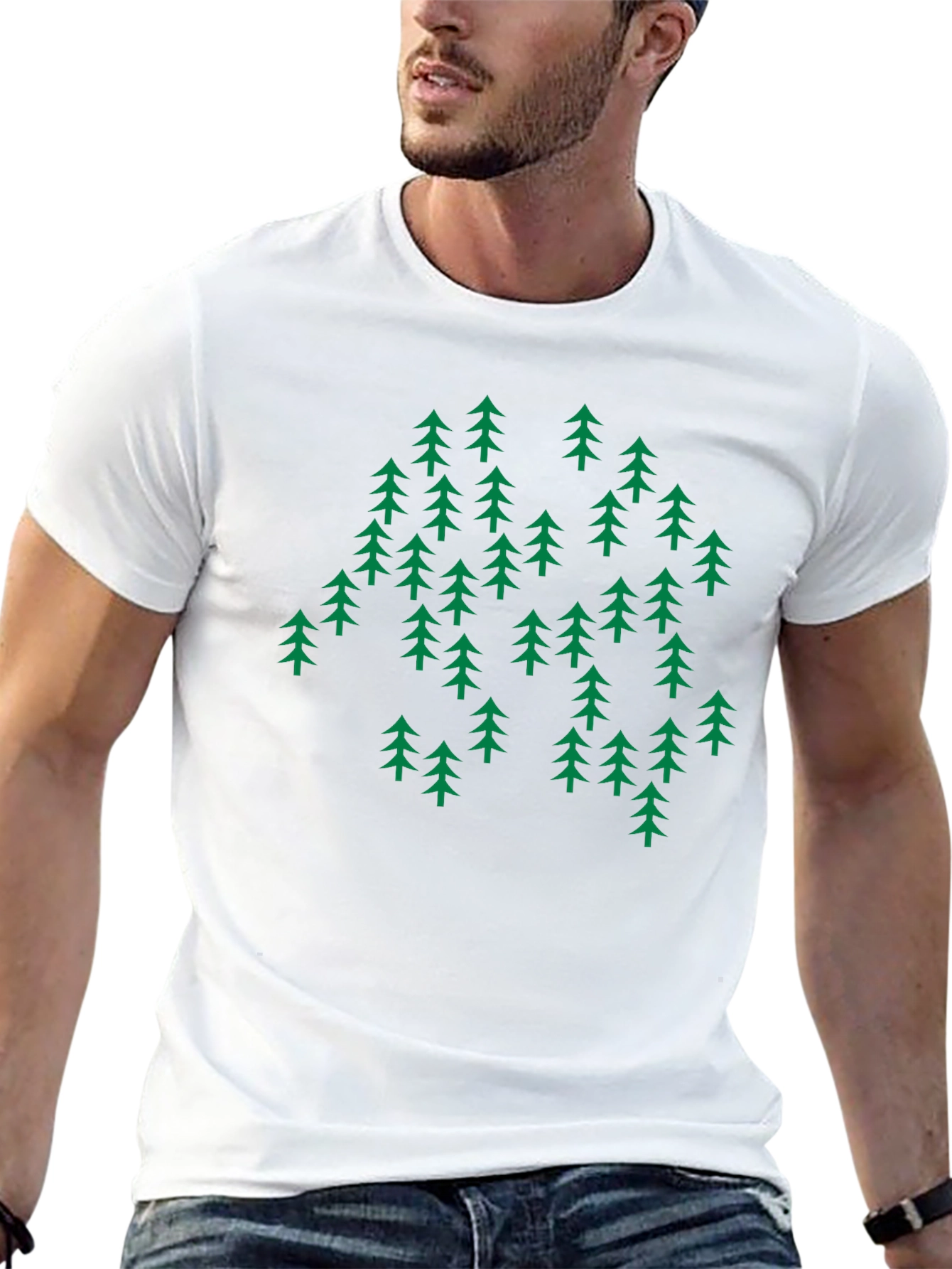 Nature Inspired Graphic Tee - Evergreen Forest Design