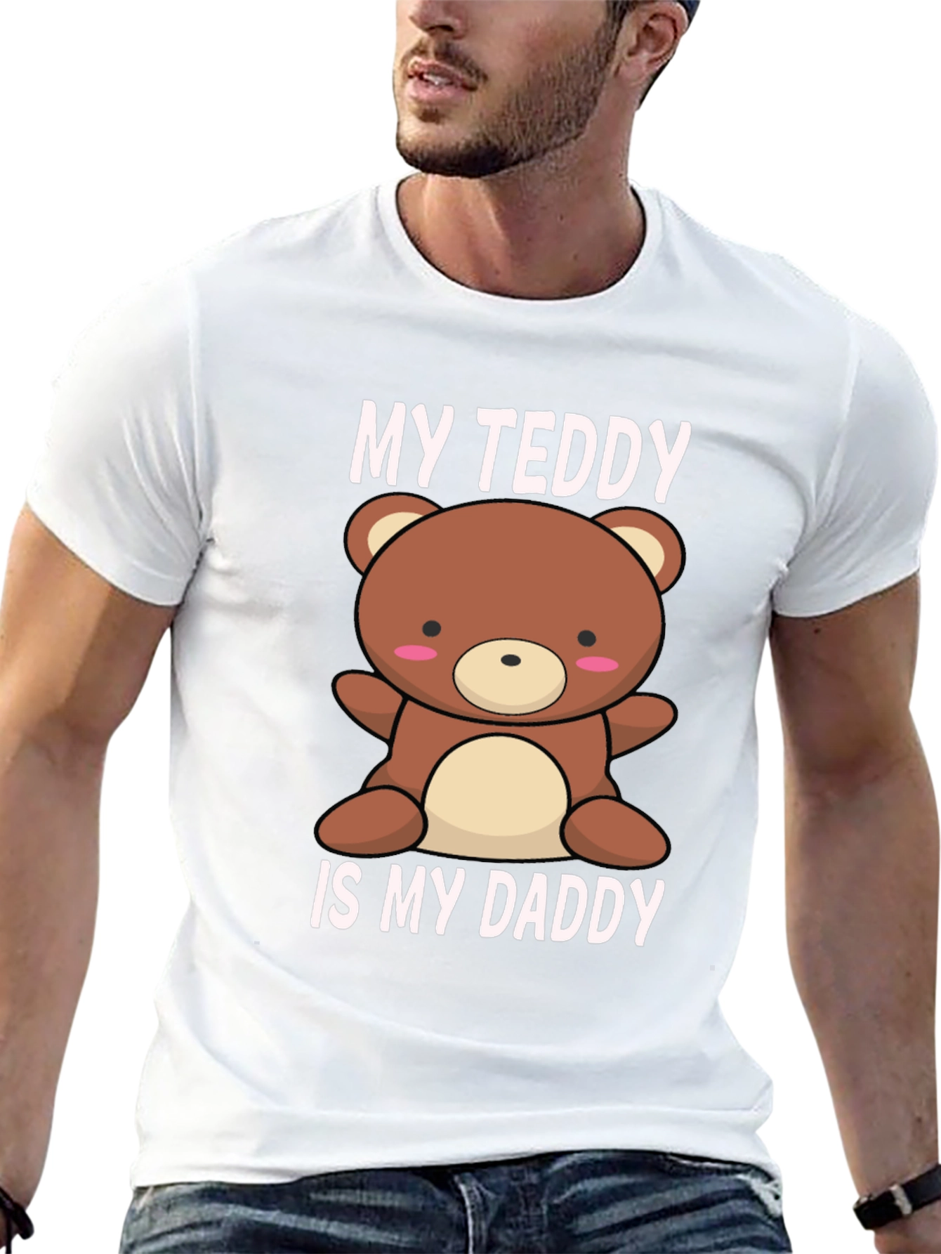 My Teddy Is My Daddy - Black T-Shirt