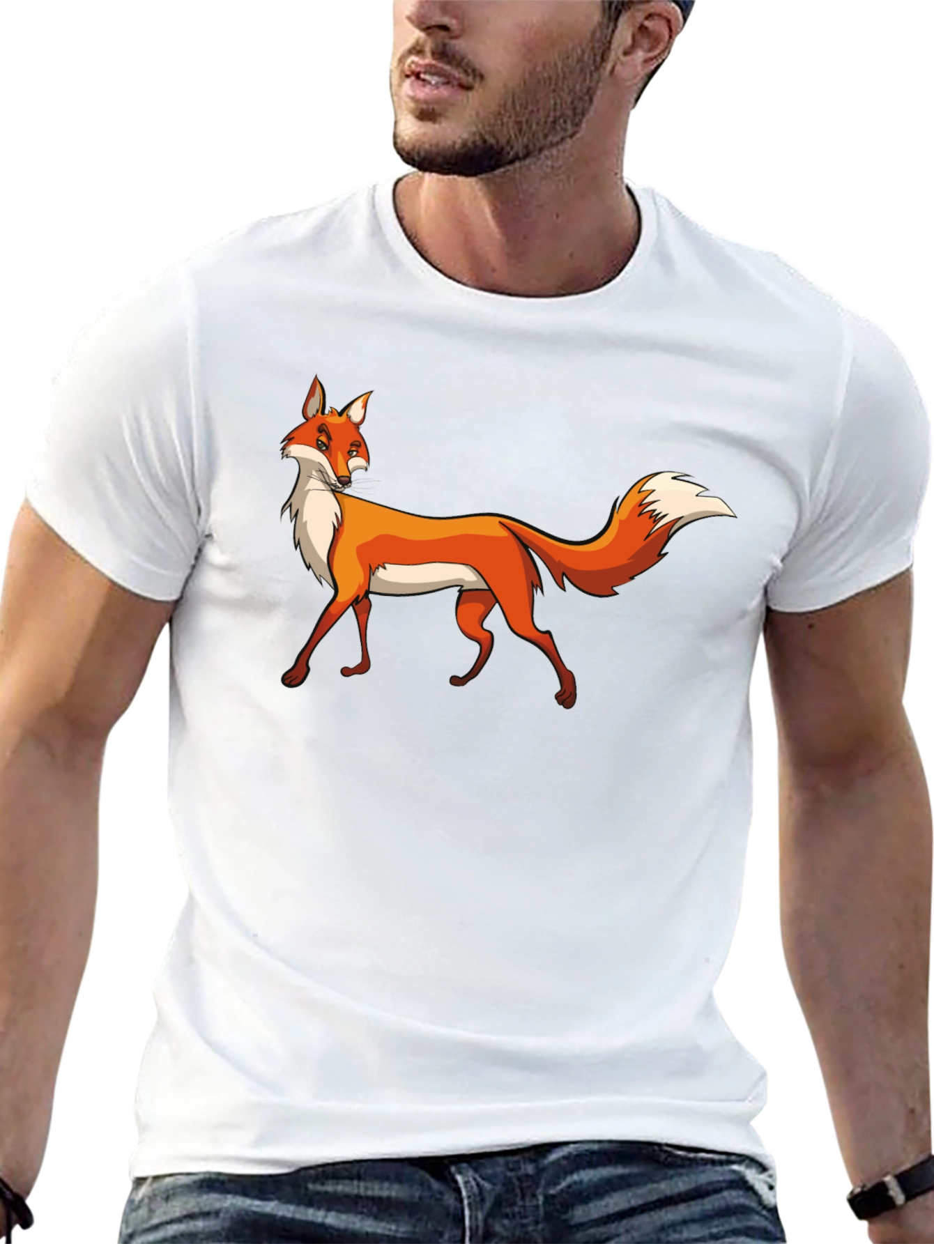 Fox Graphic Black T-Shirt Premium Cotton Tee