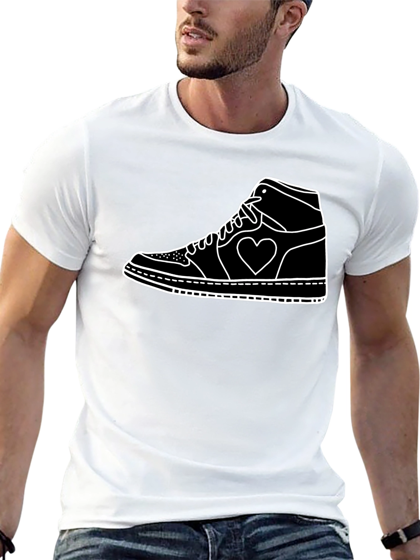 Heart Sneaker Graphic Tee - Stylish Casual Wear