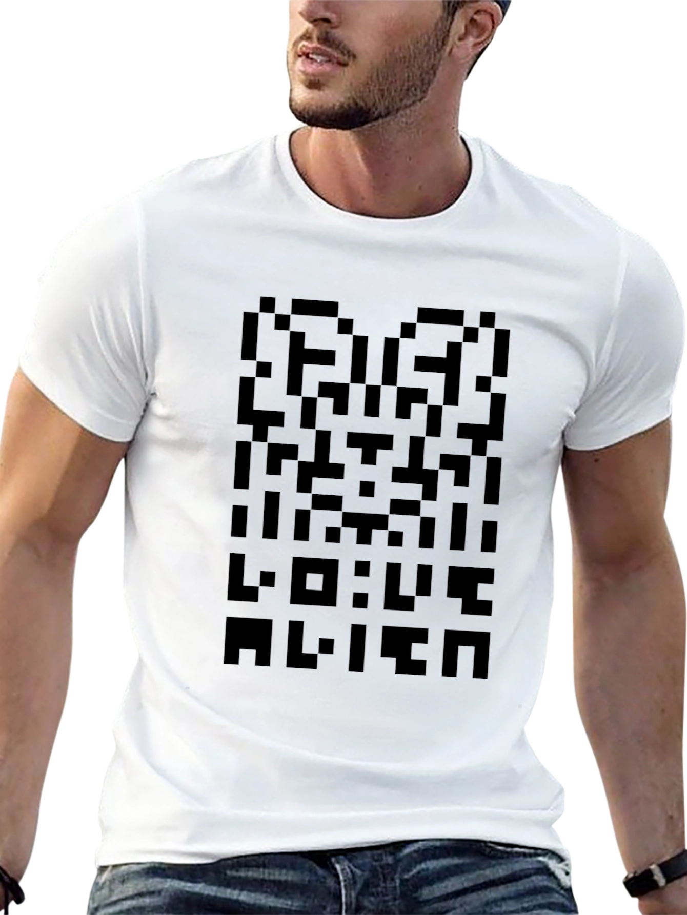 Pixelated Alien T-Shirt - Soft Cotton Blend