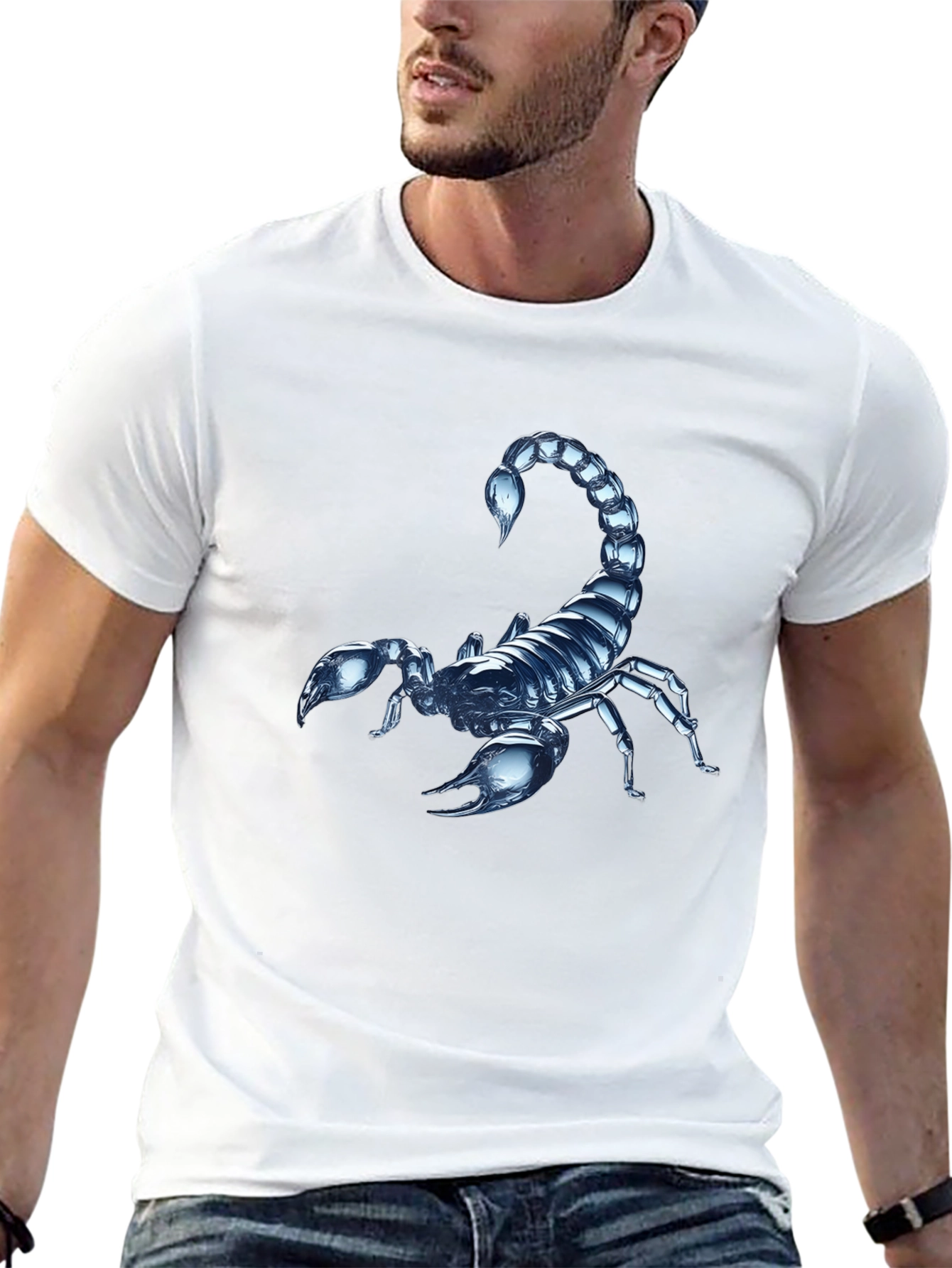 Scorpion Graphic Print Crew Neck T-Shirt