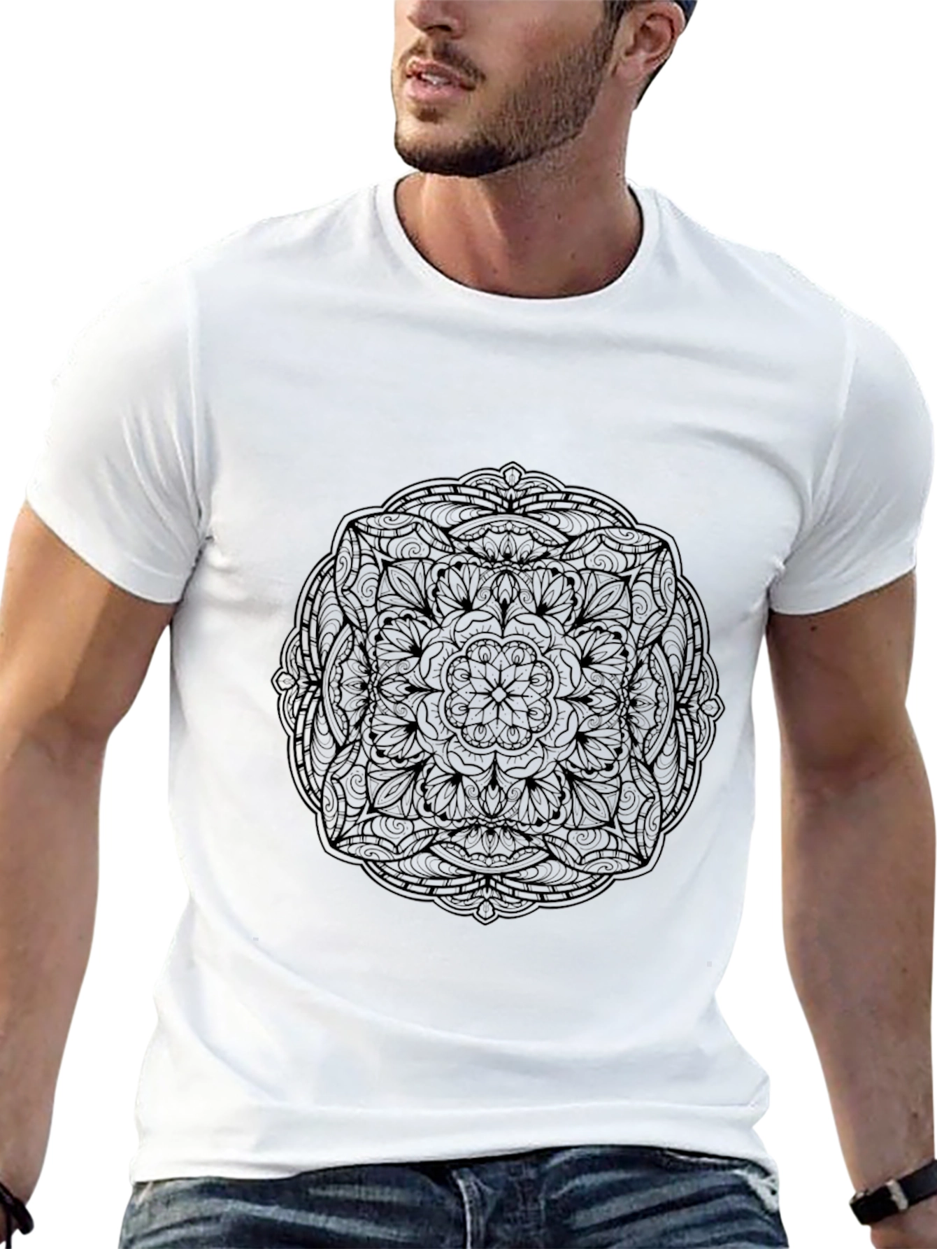 Black Mandala Graphic Tee - Stylish and Comfortable