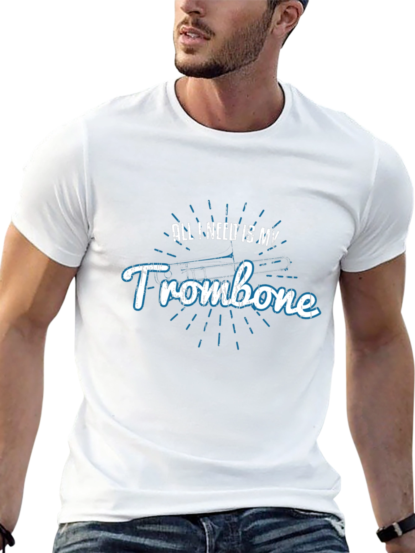 Trombone Player Black T-Shirt - Music Lover Tee