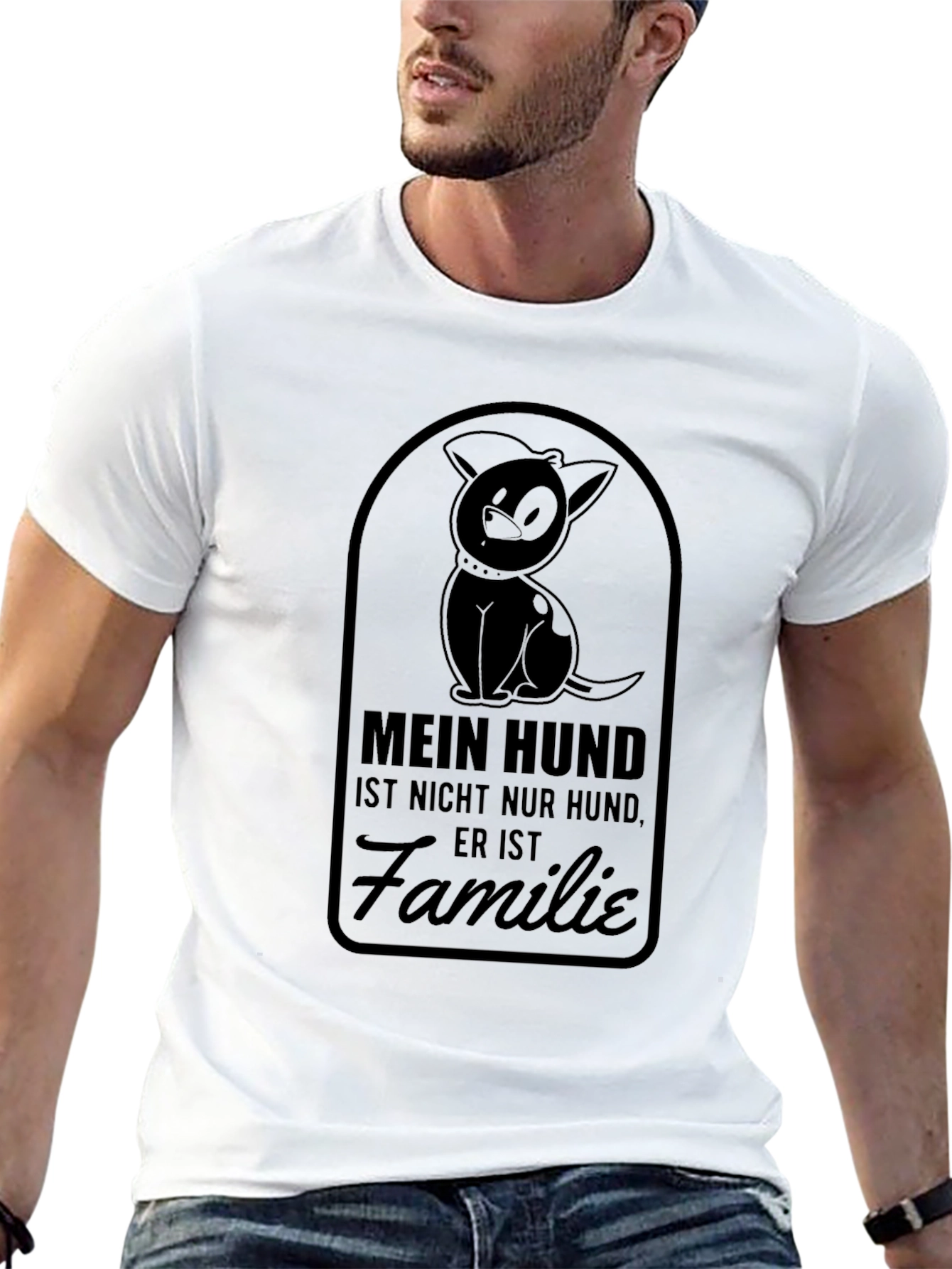 Mein Hund Ist Familie Graphic Tee - Black