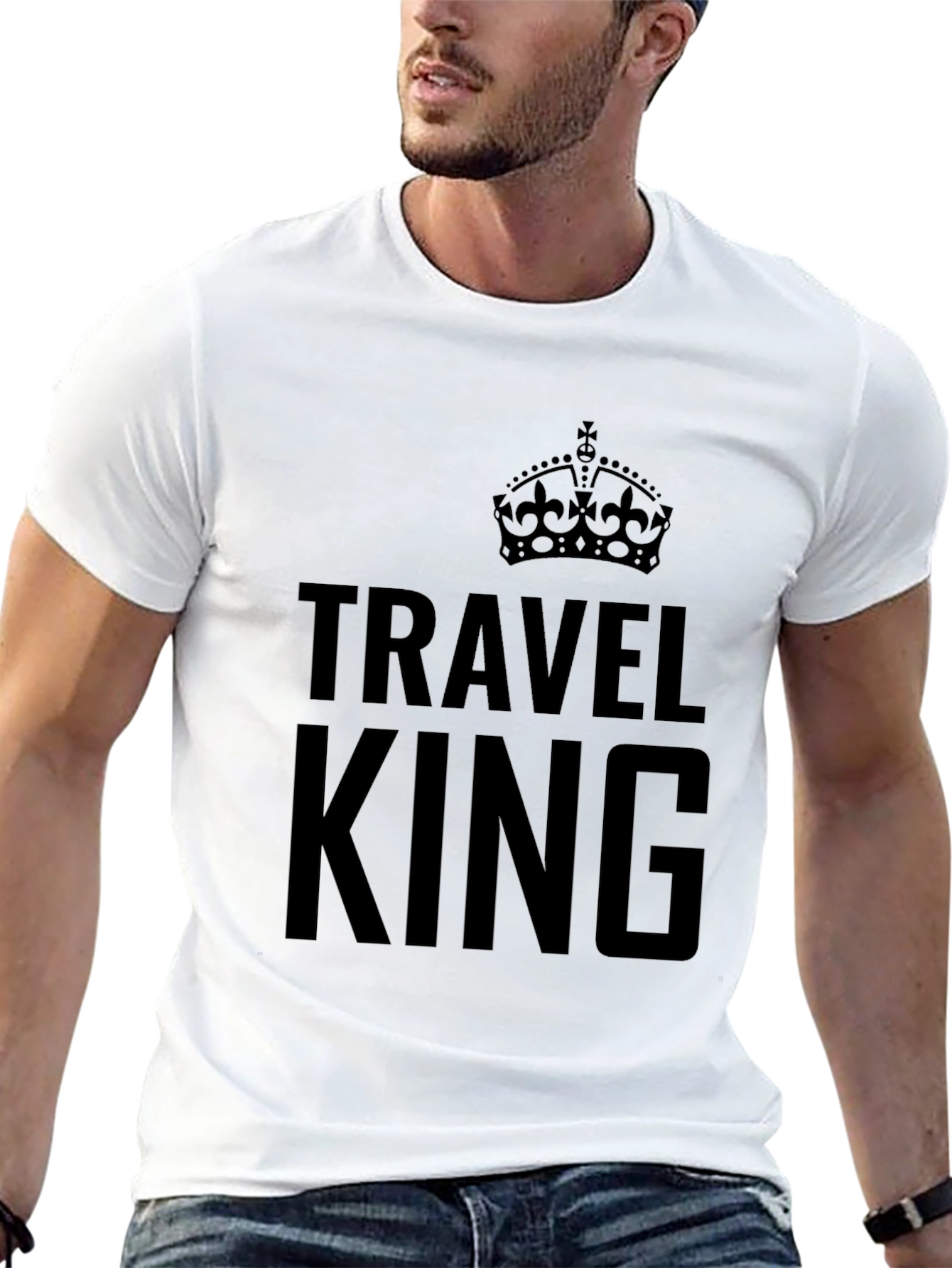 Travel King Black Graphic Tee