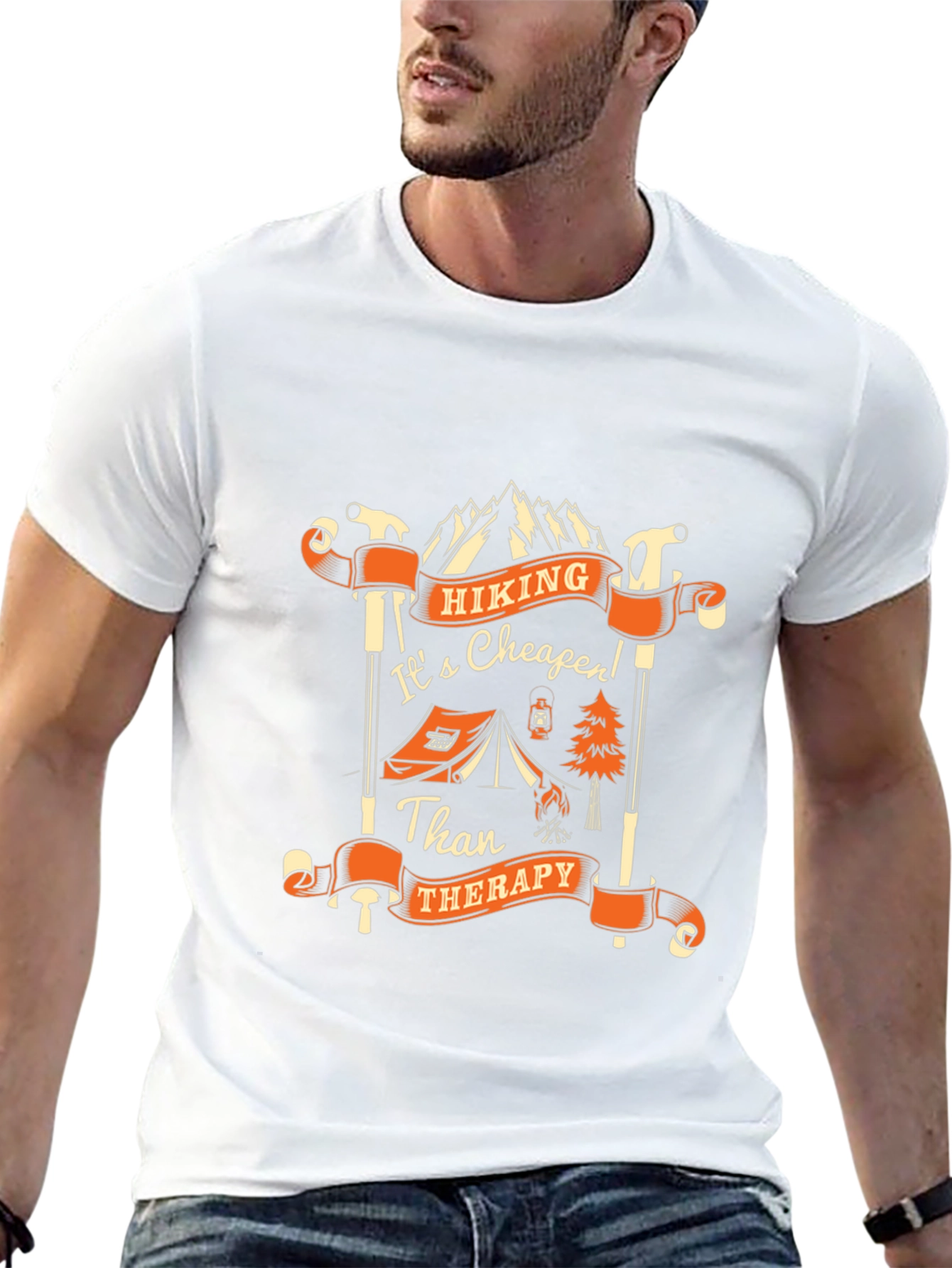 Hiking Cheaper Than Therapy Graphic T-Shirt
