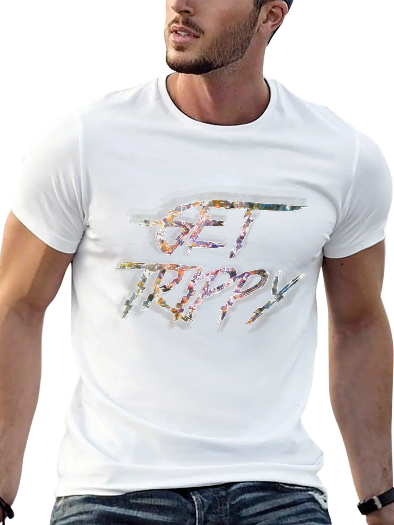Get Trippy Graphic T-Shirt - Premium Black Tee