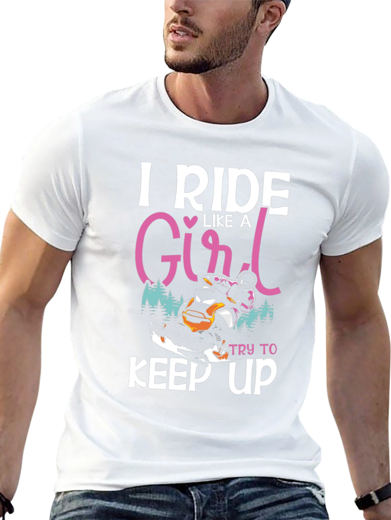 I Ride Like A Girl T-Shirt Snowmobile