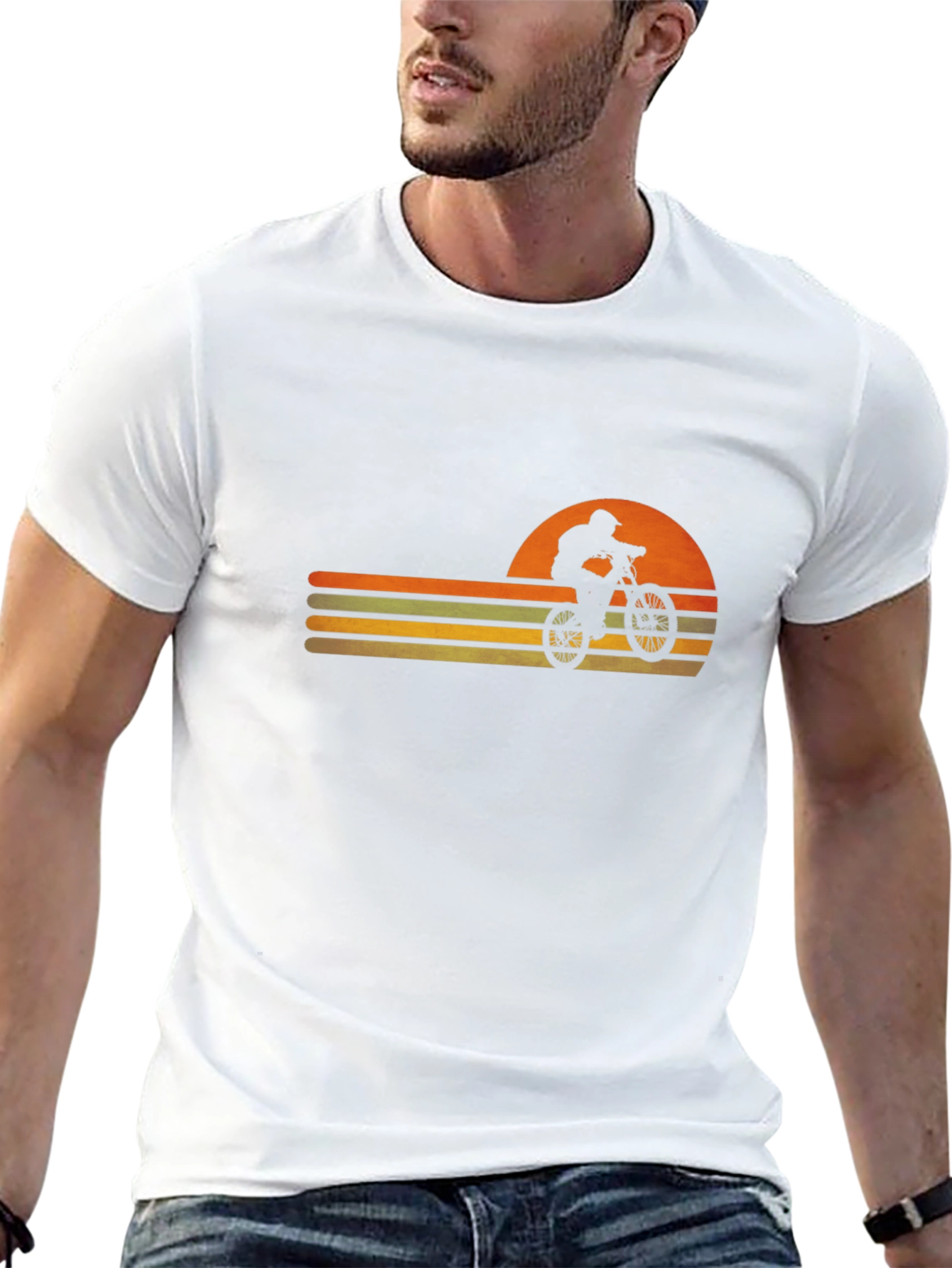 Retro Sunset Mountain Bike Graphic Tee