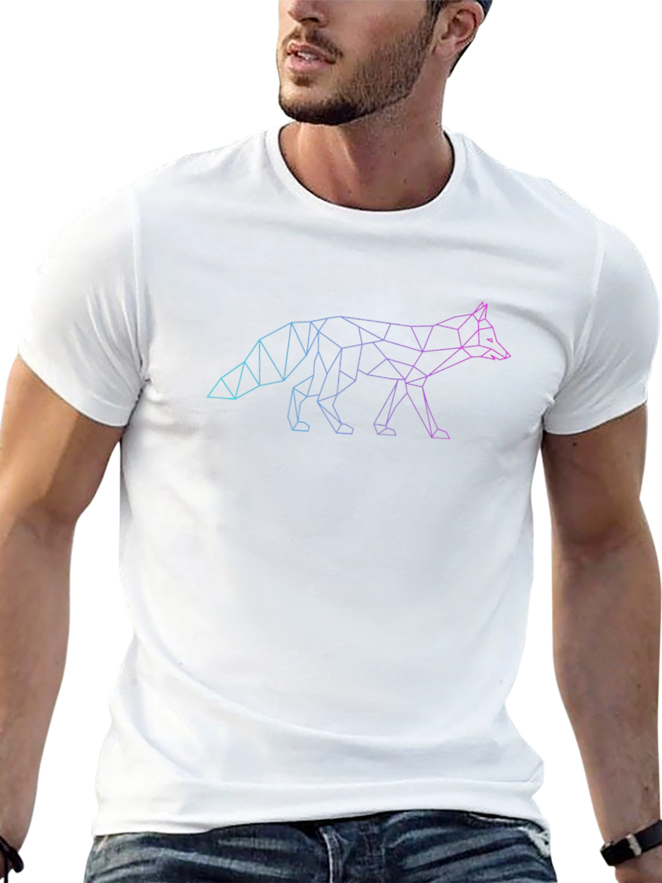 Geometric Fox Graphic T-Shirt