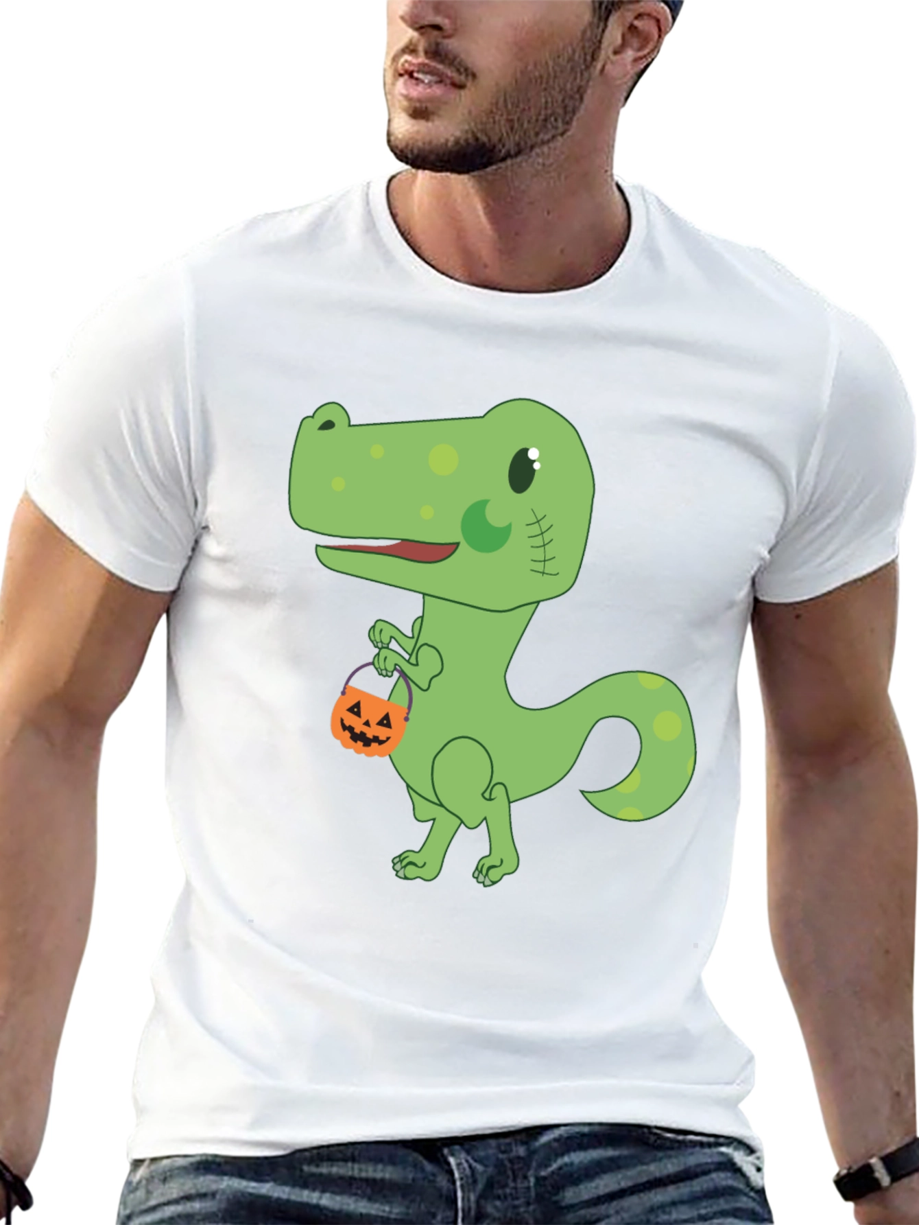 Halloween Dinosaur T-Shirt - Spooky Cute Design
