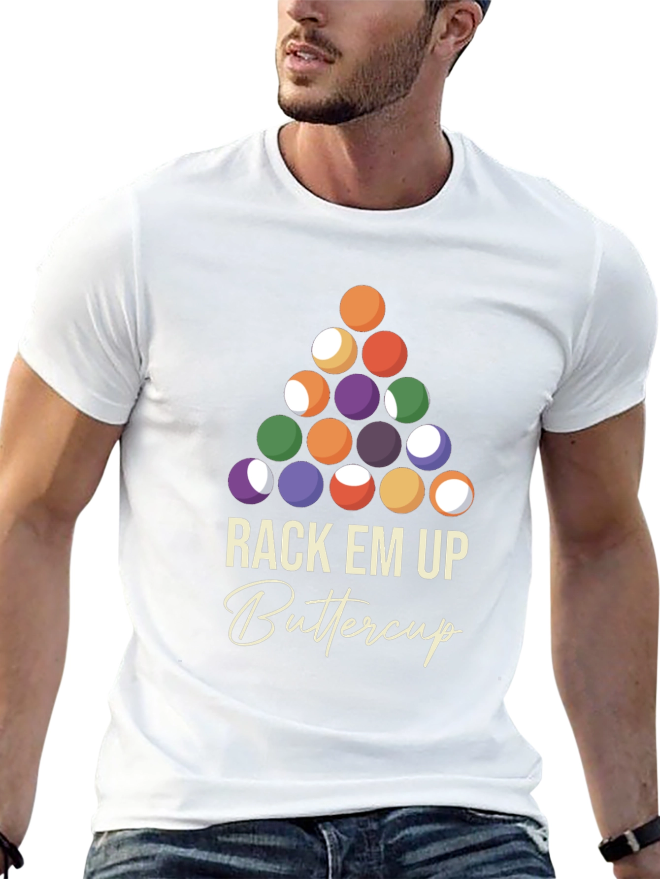 Rack Em Up Buttercup T-Shirt - Billiards Design
