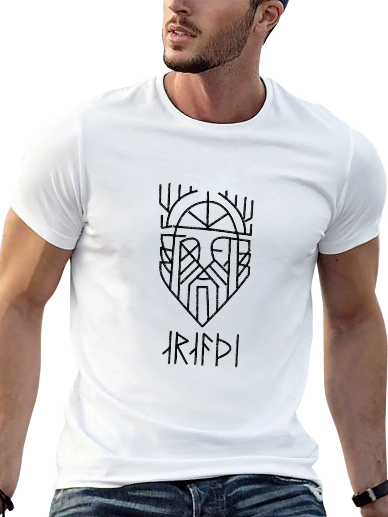 Viking Rune Graphic Black T-Shirt for Men