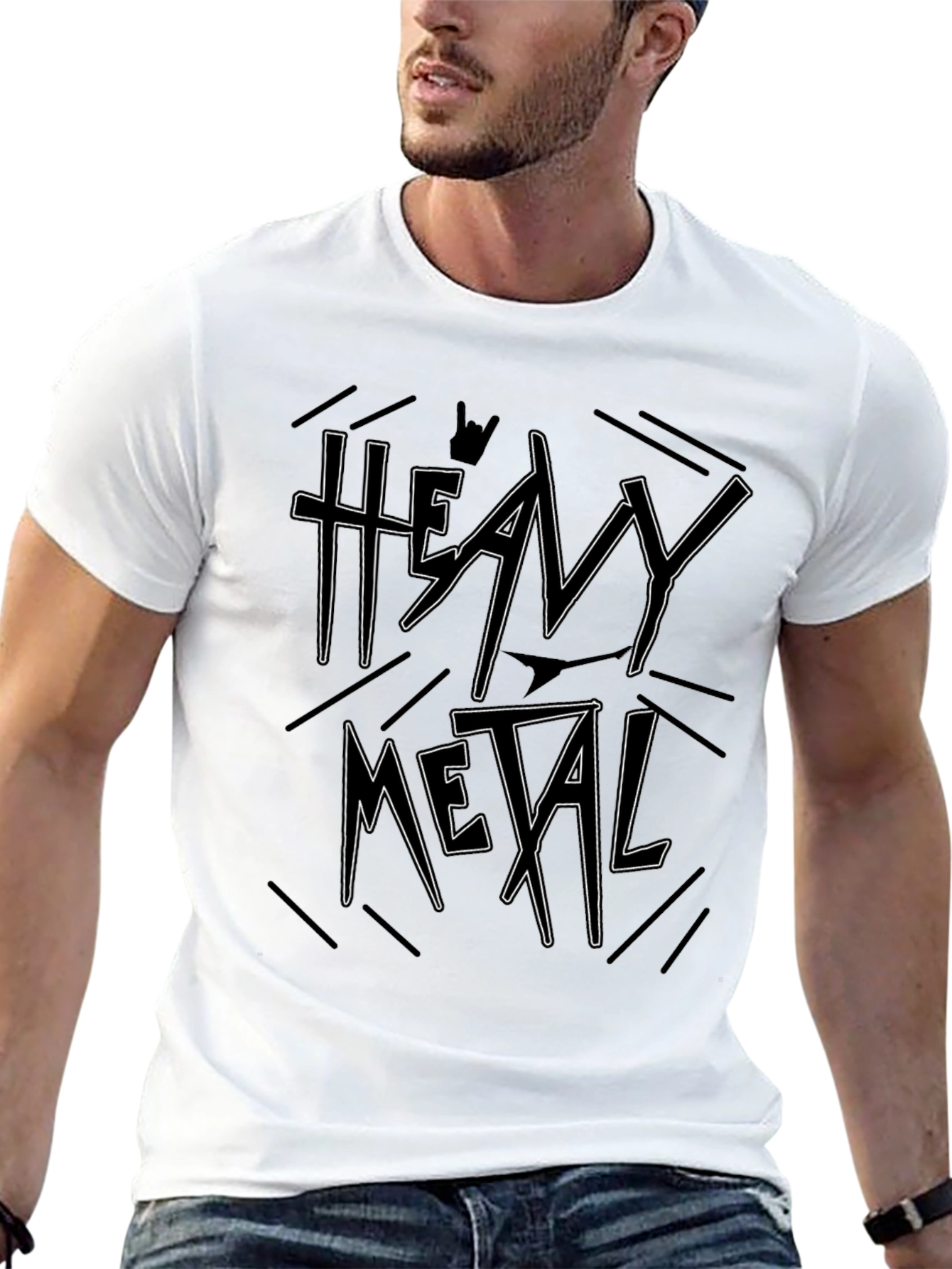 Heavy Metal Graphic Print T-Shirt Black